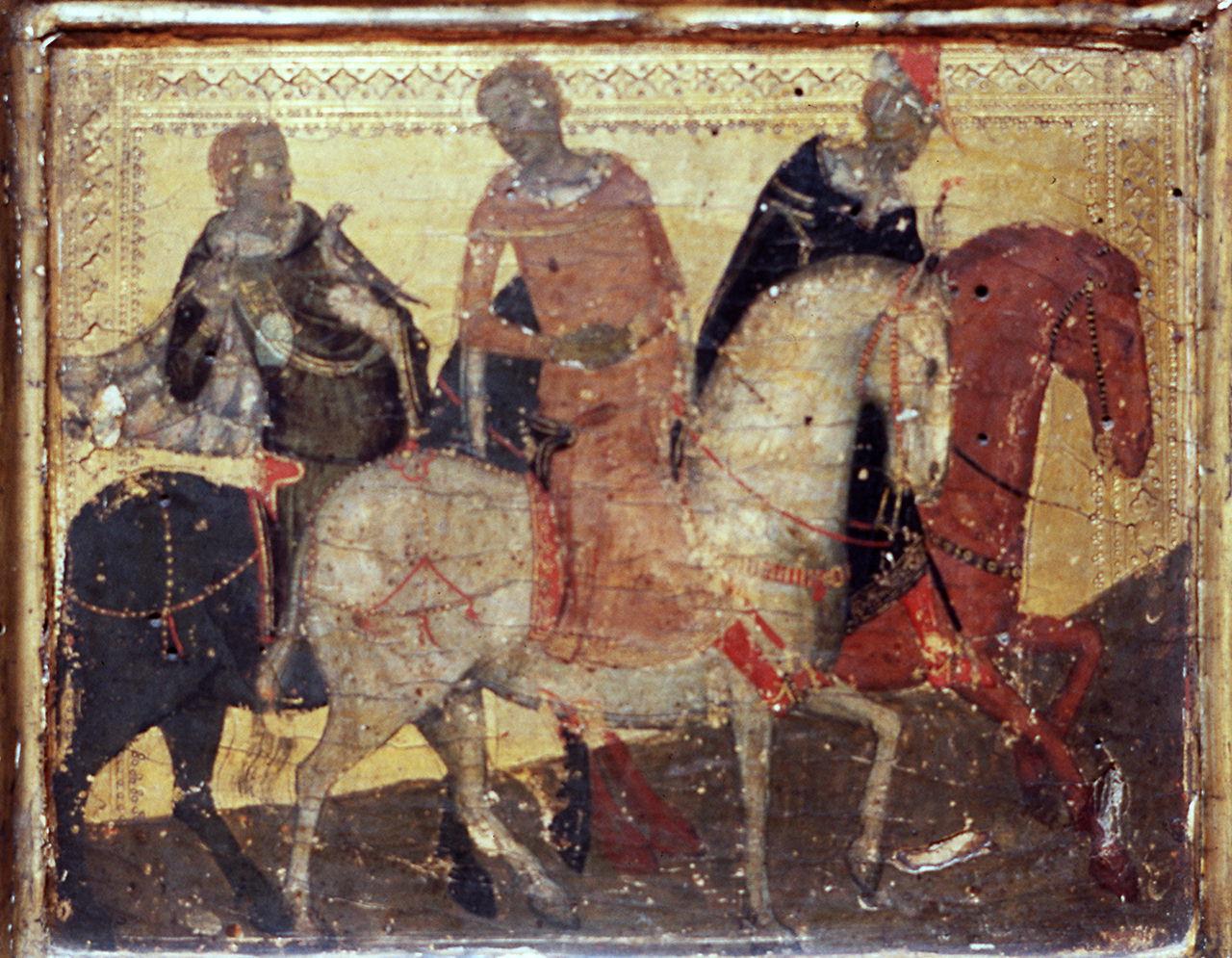tre cavalieri (valva di dittico) di Daddi Bernardo (sec. XIV)