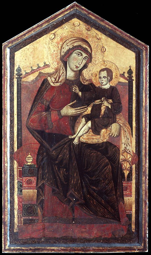 Madonna con Bambino in trono (dipinto) di Guido da Siena (sec. XIII)