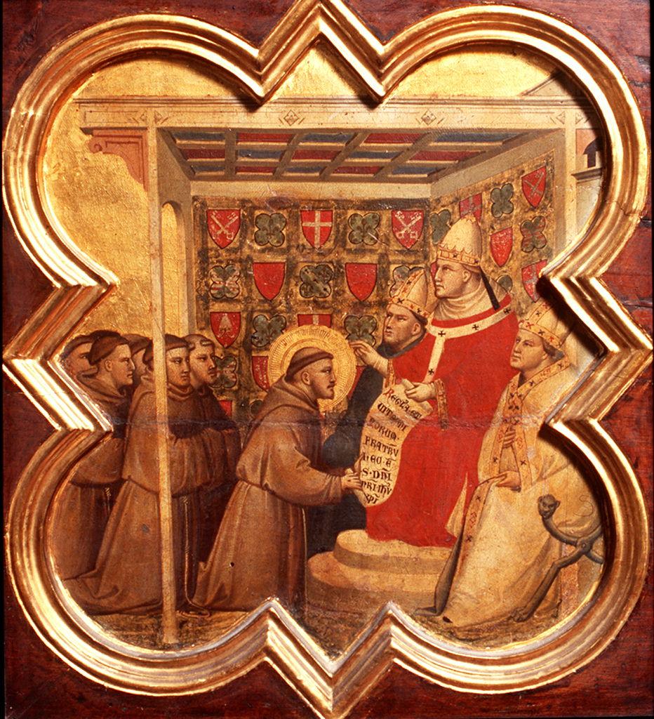 papa Innocenzo III approva la Regola francescana (dipinto) di Gaddi Taddeo (sec. XIV)
