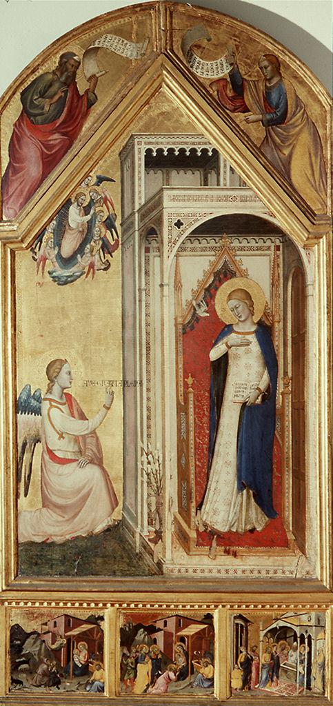 episodi della vita della Madonna e dell'infanzia di Cristo, profeti (dipinto) di Maestro dell'Annunciazione dei Legnaiuoli, Mariotto di Nardo (sec. XIV, sec. XIV)