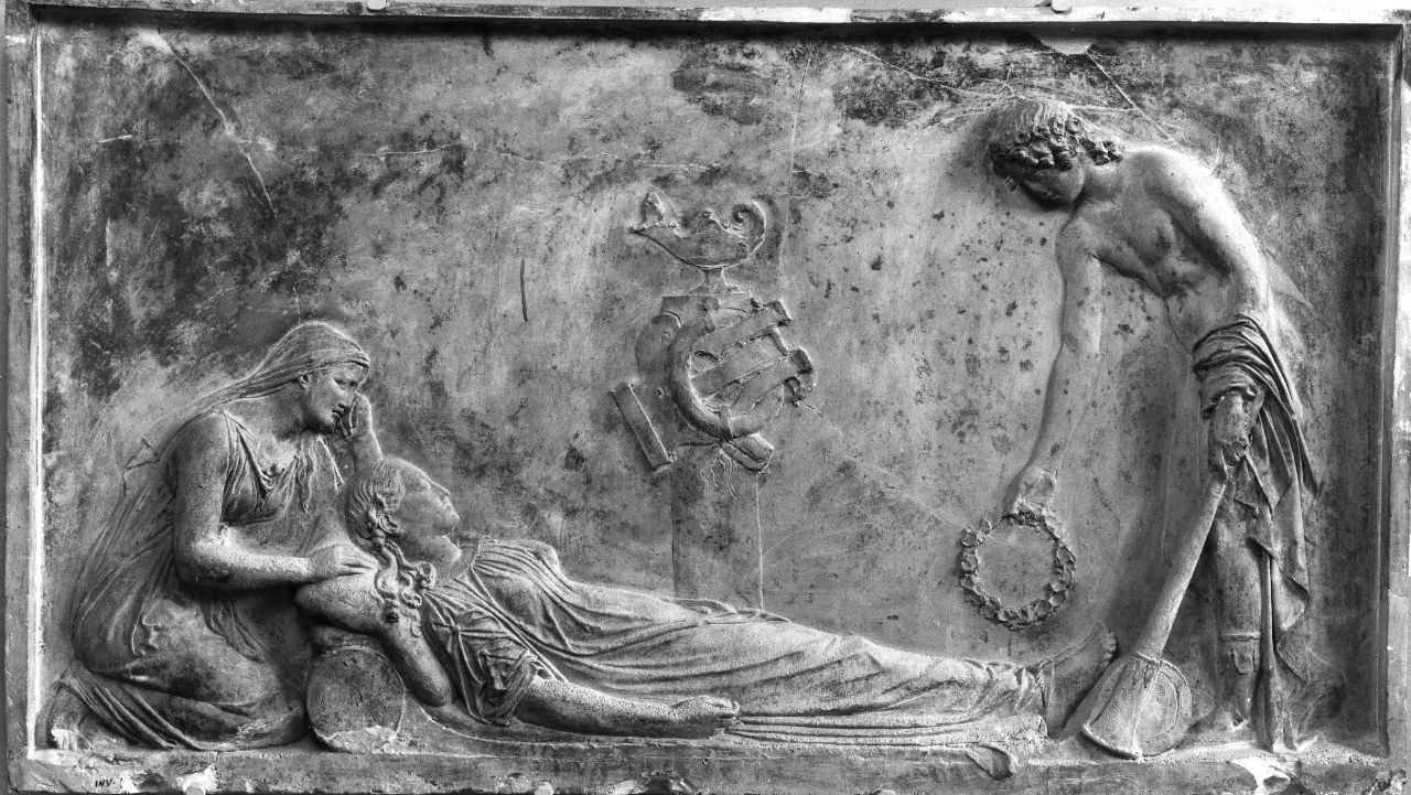 Maria Temple Bowdoin defunta (rilievo) di Bartolini Lorenzo (sec. XIX)