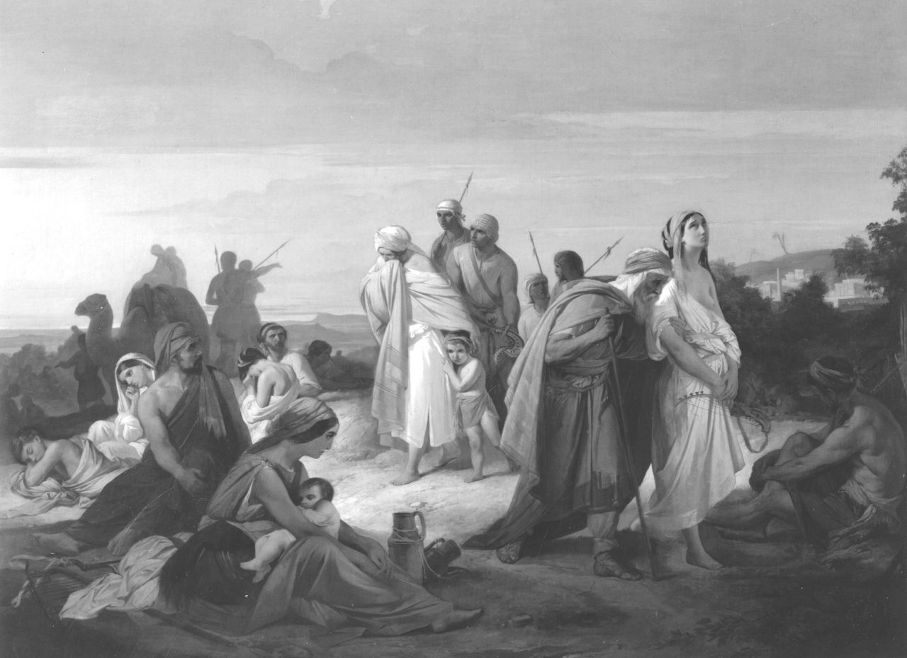 ebrei schiavi in Babilonia (dipinto) di Puccinelli Antonio (sec. XIX)