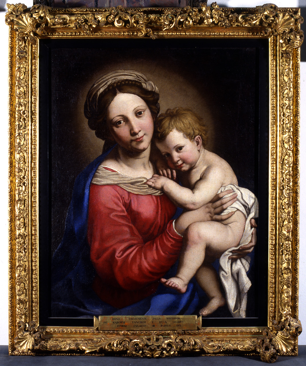 Madonna con Bambino (dipinto, opera isolata) di Salvi Giovanni Battista detto Sassoferrato (bottega) (seconda metà sec. XVII)