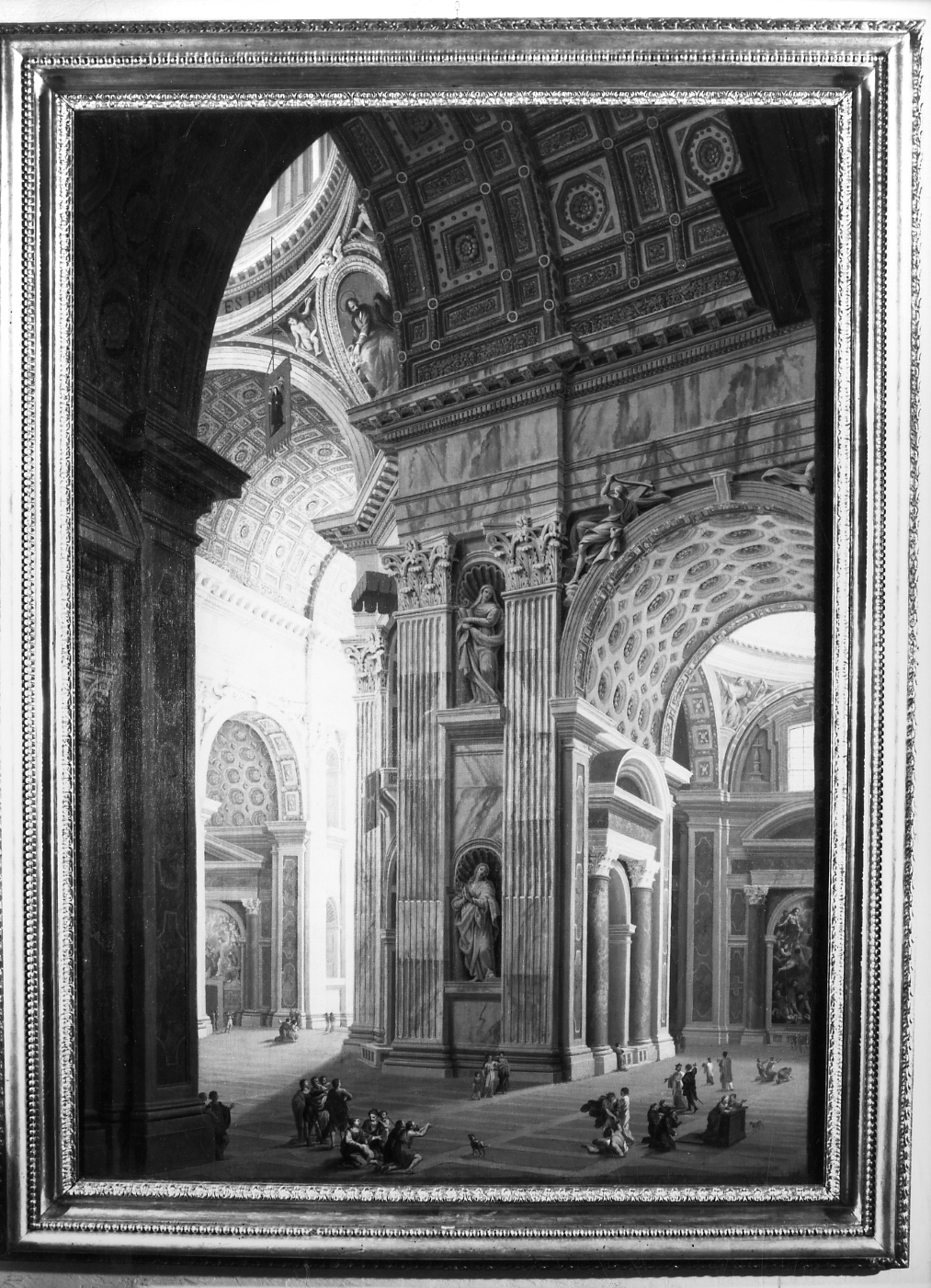 Interno della basilica di San Pietro a Roma (dipinto, opera isolata) di Garoli Pietro Francesco (ultimo quarto sec. XVII)