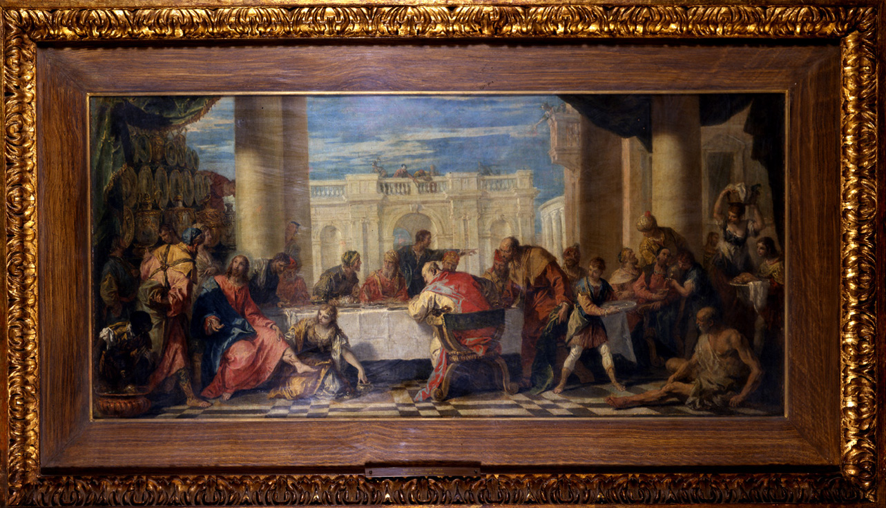cena in casa di Simone fariseo (dipinto, opera isolata) di Ricci Sebastiano (secondo quarto sec. XVIII)