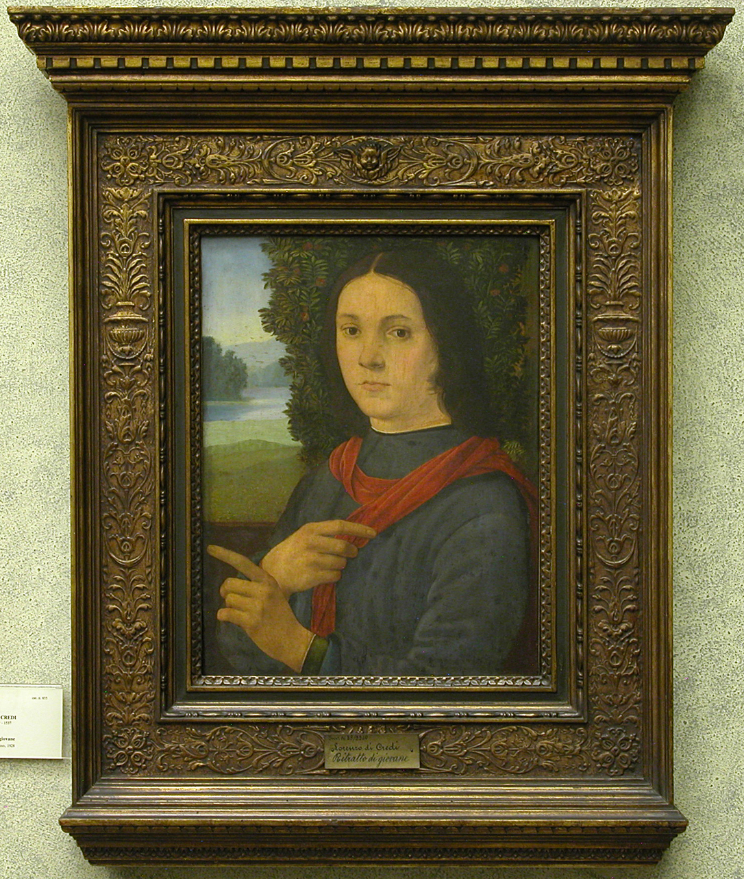 ritratto di giovane (dipinto, opera isolata) di Lorenzo di Credi (fine sec. XV)