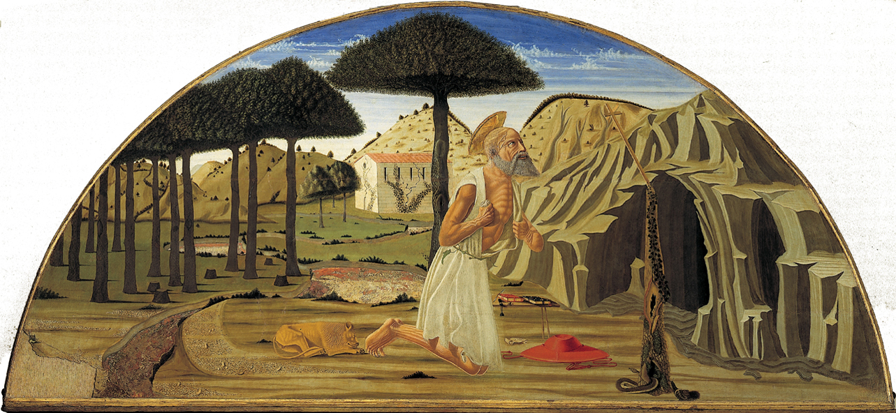 San Girolamo penitente nel deserto (dipinto, opera isolata) di Nicola di Antonio Scalamenti detto Nicola di maestro Antonio da Ancona (seconda metà sec. XV)