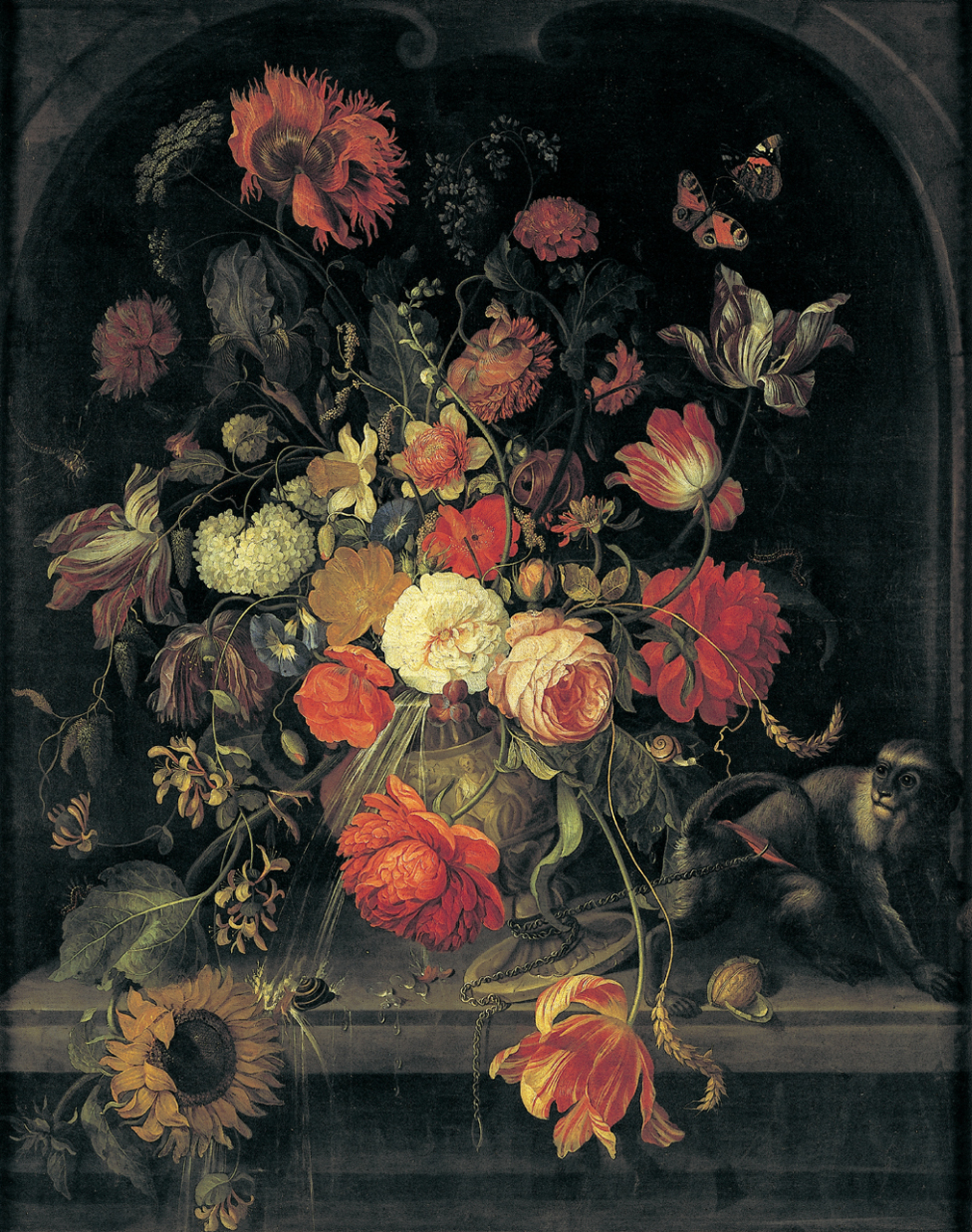 natura morta di fiori (dipinto, opera isolata) di Schoock Hendrinck (attribuito) - ambito olandese (ultimo quarto sec. XVII)