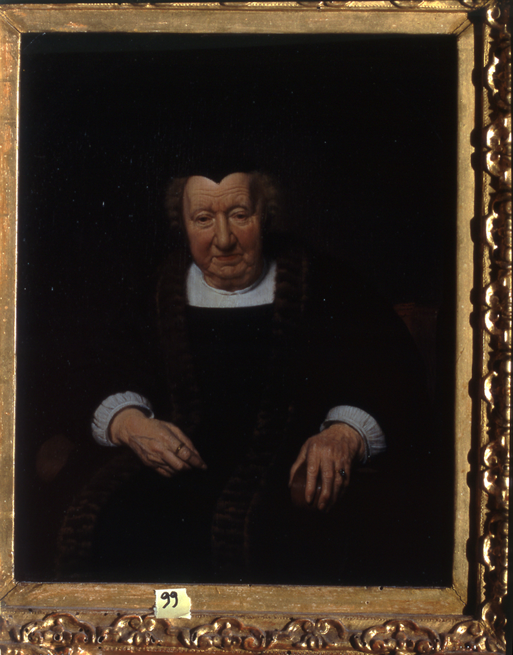 ritratto di donna anziana (dipinto, opera isolata) di van Musscher Michiel - ambito olandese (terzo quarto sec. XVII)
