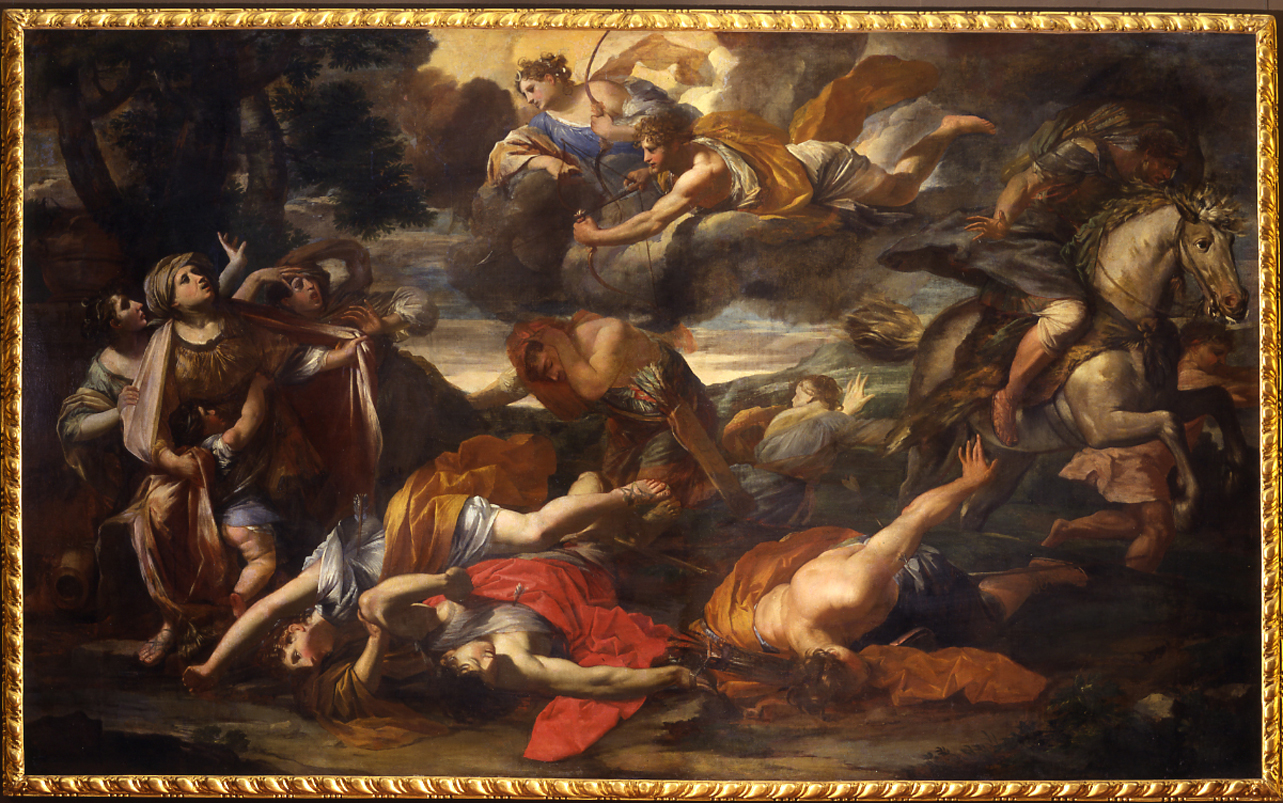 strage dei figli di Niobe (dipinto, opera isolata) di Dauphin Charles-Claude (seconda metà sec. XVII)