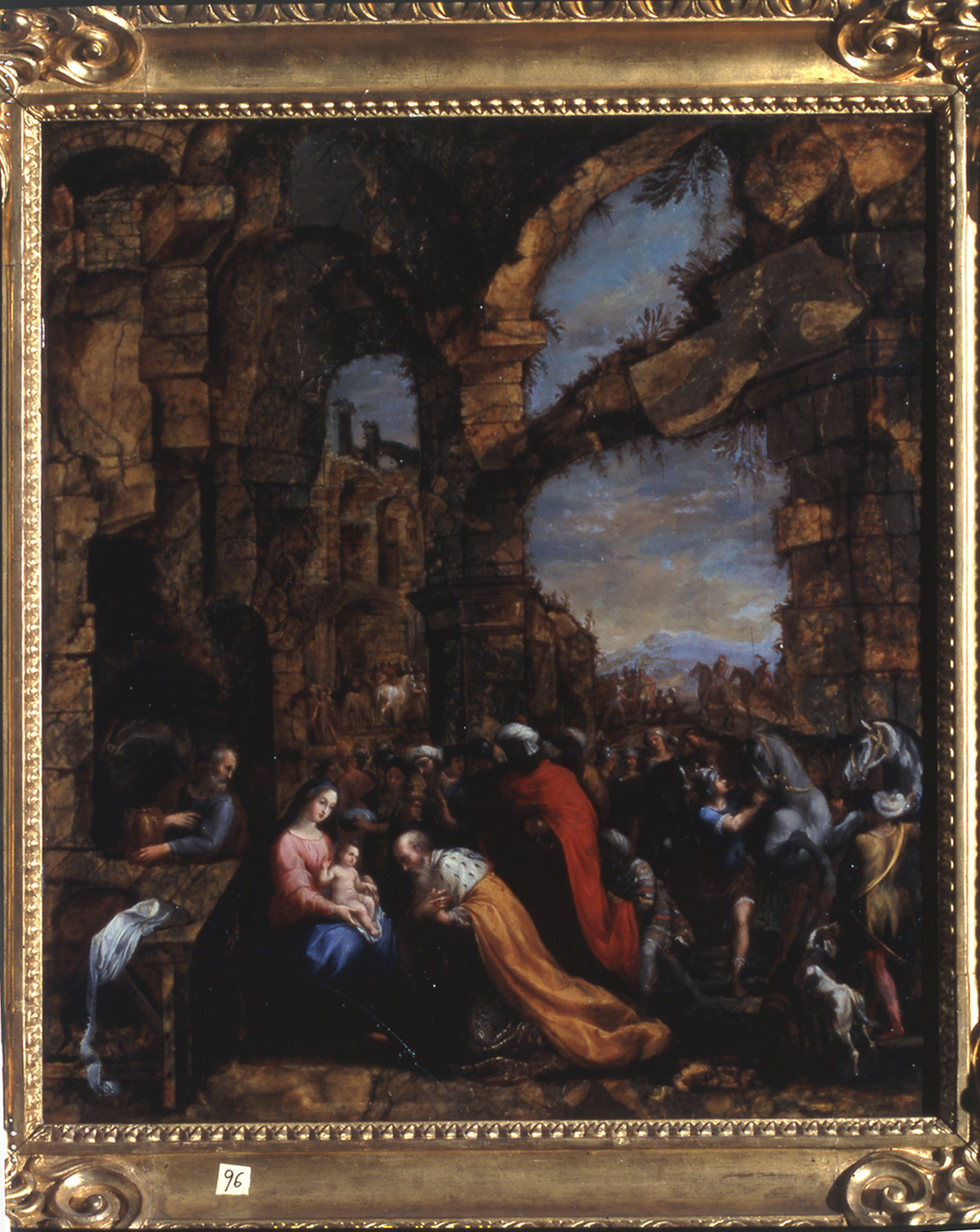 adorazione dei Magi (dipinto, opera isolata) di Brill Paul (maniera) (prima metà sec. XVII)