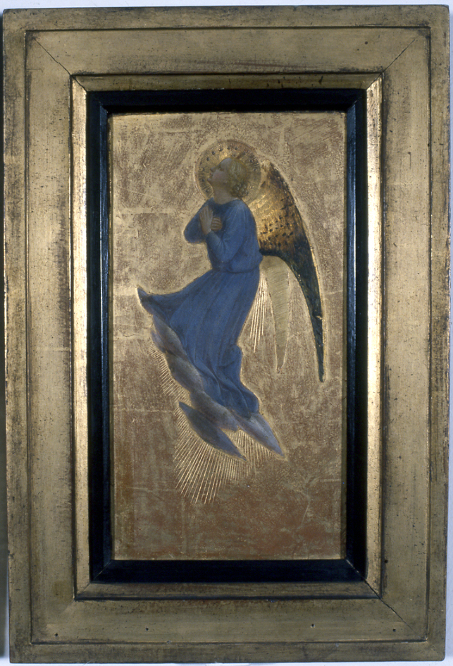 Angelo adorante volto verso sinistra (dipinto, frammento) di Giovanni da Fiesole detto Beato Angelico (terzo quarto sec. XV)