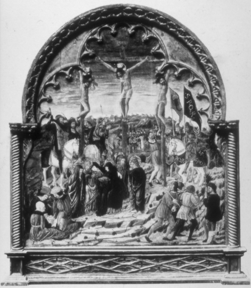 Crocifissione, Crocifissione di Cristo (dipinto, opera isolata) di Boccati Giovanni (terzo quarto sec. XV)