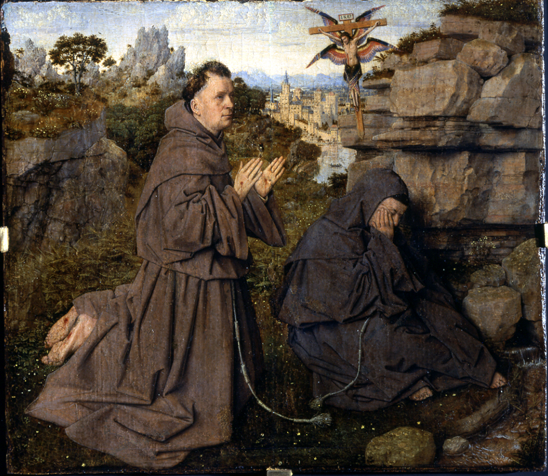Stimmate di San Francesco (dipinto, opera isolata) di Eyck Jan van - ambito fiammingo (sec. XV)