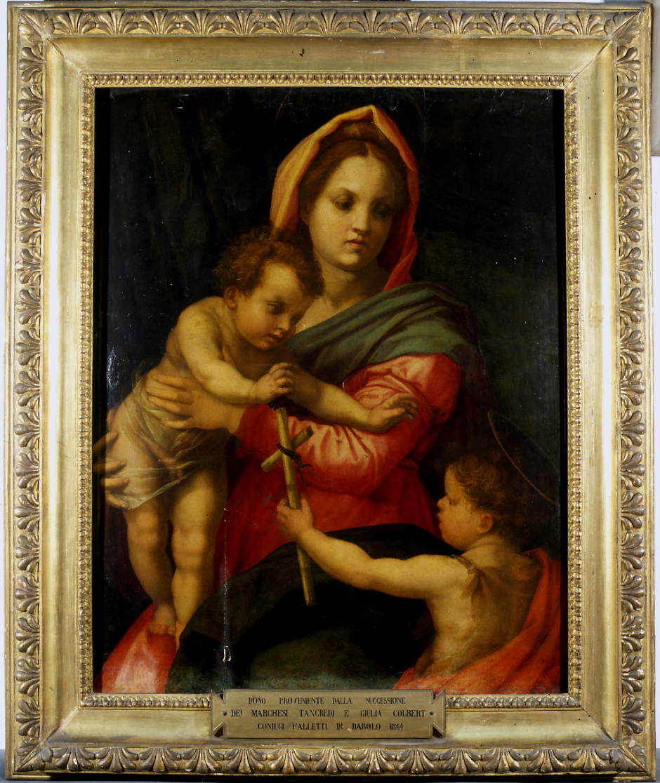 Madonna con Bambino e San Giovannino (dipinto, opera isolata) di Andrea d'Agnolo detto Andrea del Sarto (primo quarto sec. XVI)