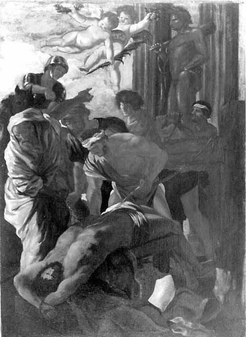 Martirio di Sant'Erasmo (dipinto) di Poussin Nicolas (attribuito) (sec. XVII)