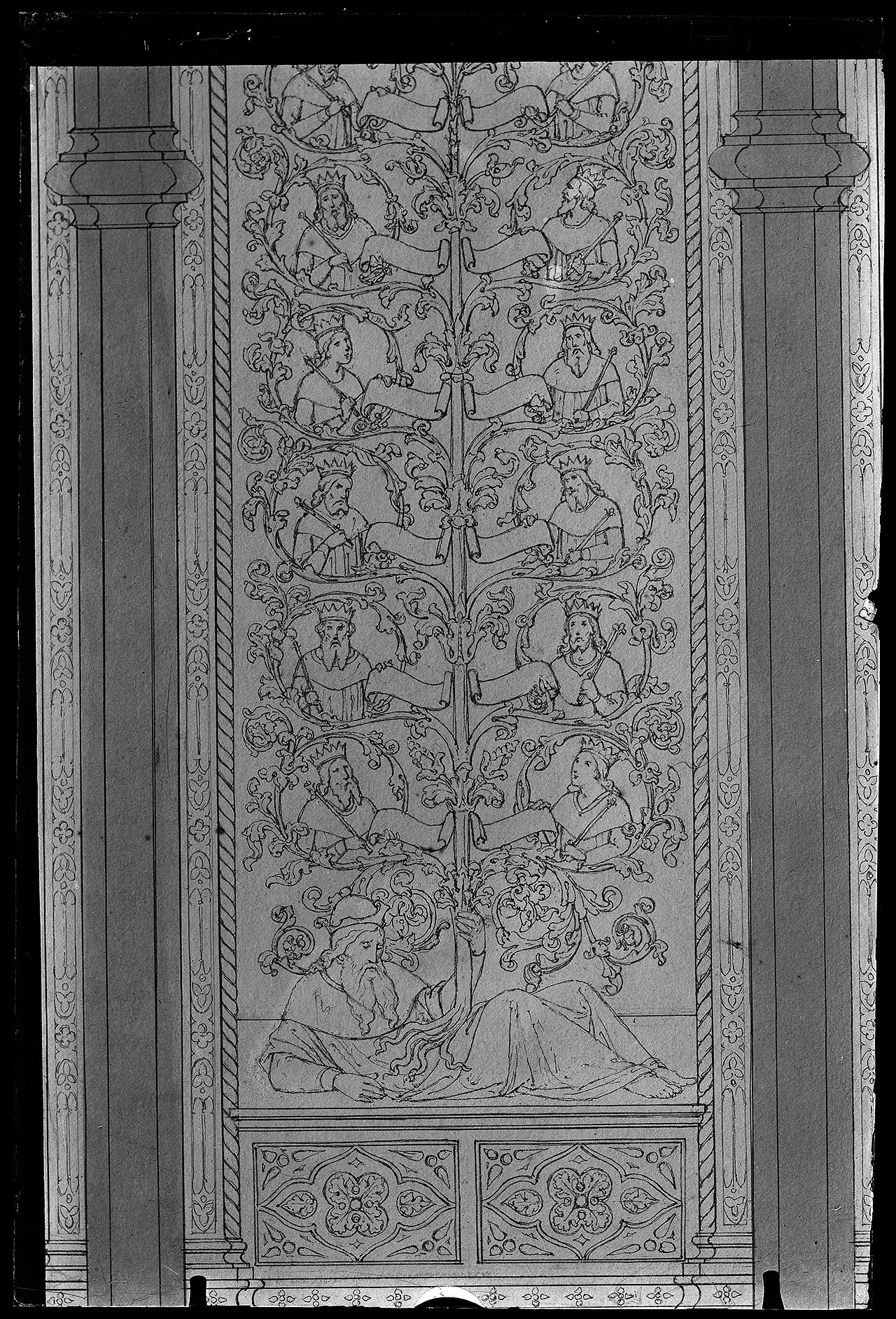 L0189 (negativo) di studio di vetrate artistiche Moretti-Caselli (fine/ inizio XX/ XXI)