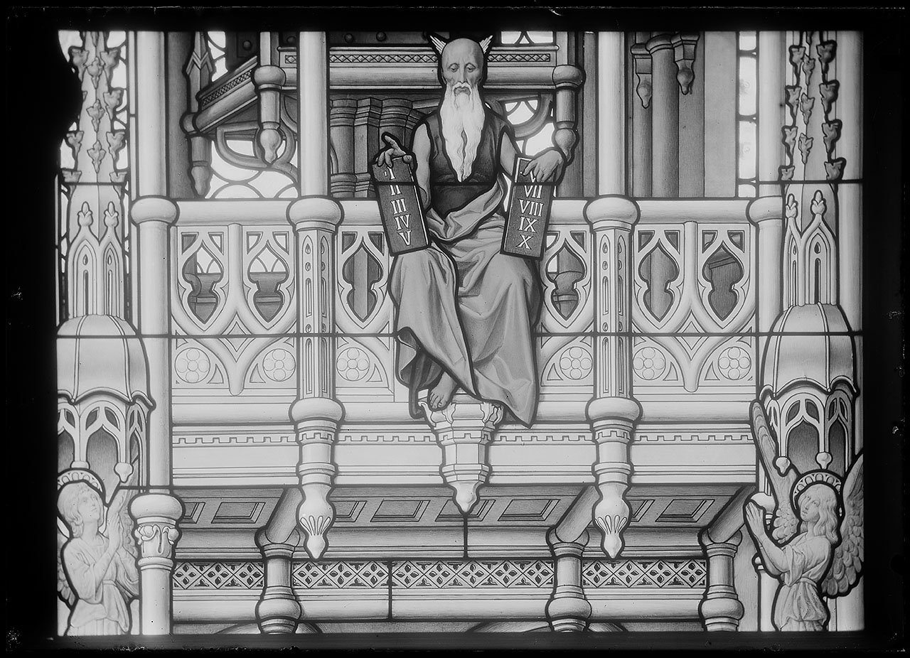 L0200 (negativo) di studio di vetrate artistiche Moretti-Caselli (fine/ inizio XX/ XXI)