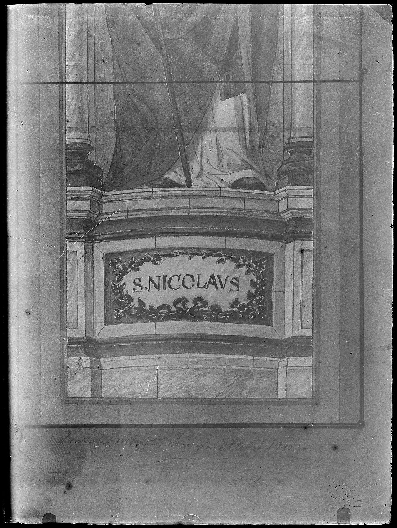 L0342 (negativo) di studio di vetrate artistiche Moretti-Caselli (fine/ inizio XX/ XXI)