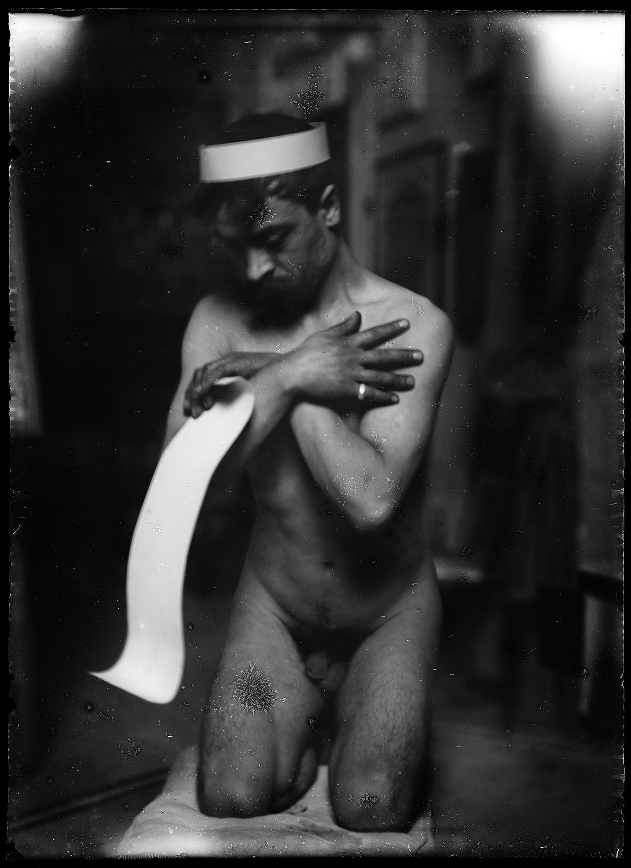 L0374 (negativo) di studio di vetrate artistiche Moretti-Caselli (fine/ inizio XX/ XXI)