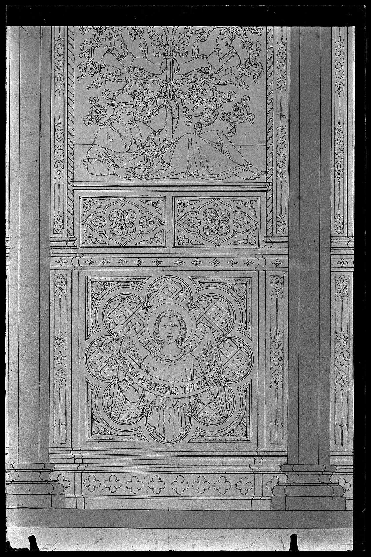 L0192 (negativo) di studio di vetrate artistiche Moretti-Caselli (fine/ inizio XX/ XXI)