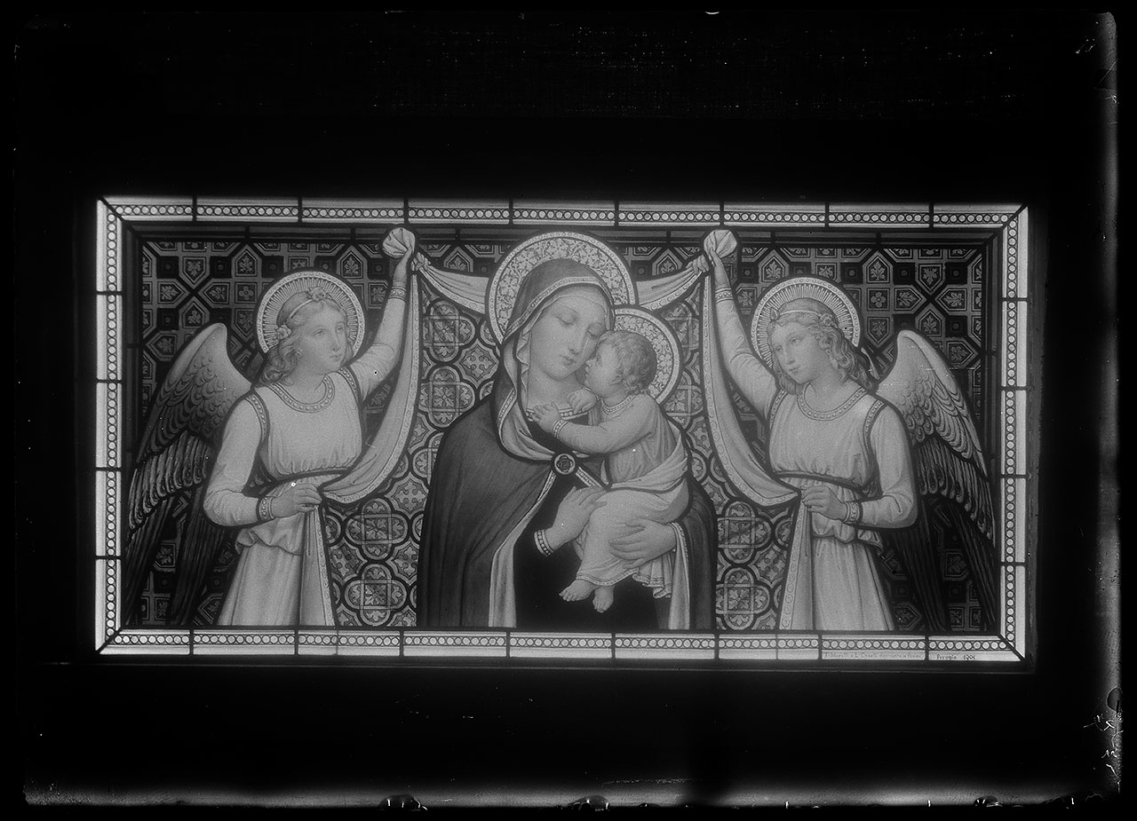 L0468 (negativo) di studio di vetrate artistiche Moretti-Caselli (fine/ inizio XX/ XXI)