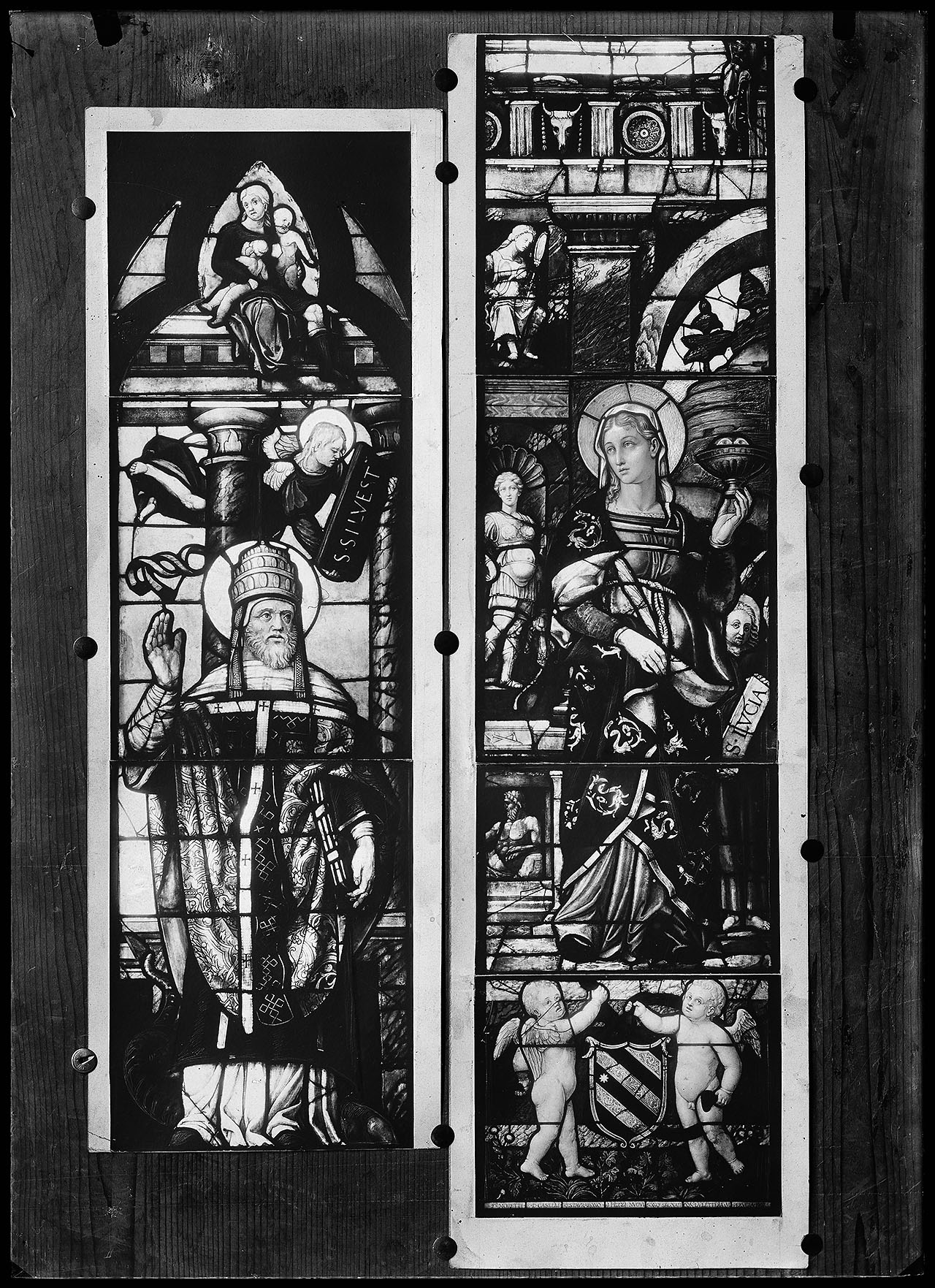 L0471 (negativo) di studio di vetrate artistiche Moretti-Caselli (fine/ inizio XX/ XXI)