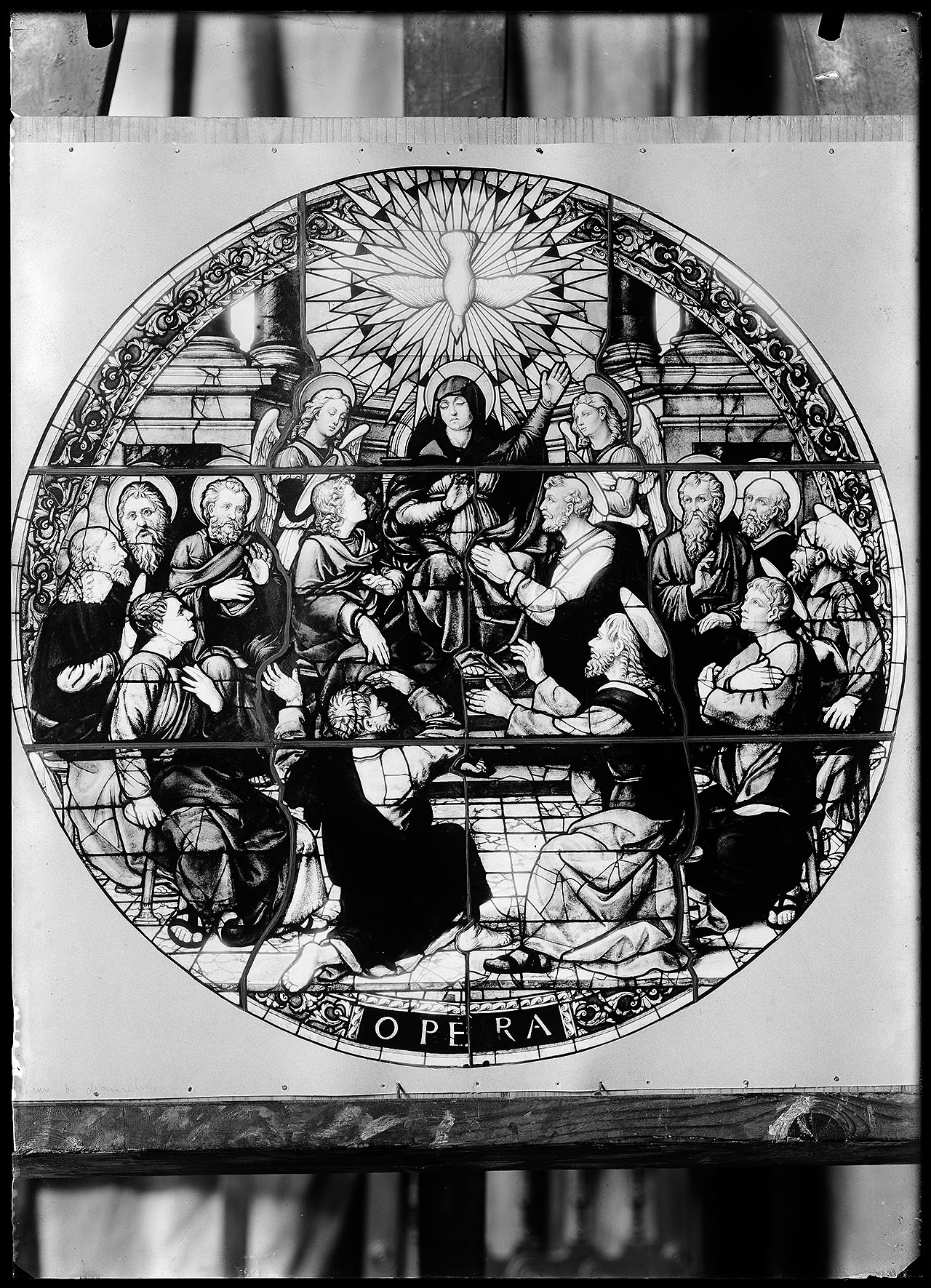 L0481 (negativo) di studio di vetrate artistiche Moretti-Caselli (fine/ inizio XX/ XXI)