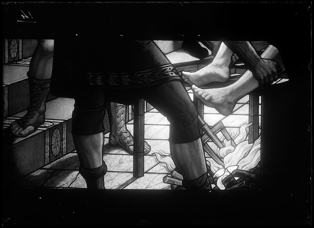 L0491 (negativo) di studio di vetrate artistiche Moretti-Caselli (fine/ inizio XX/ XXI)