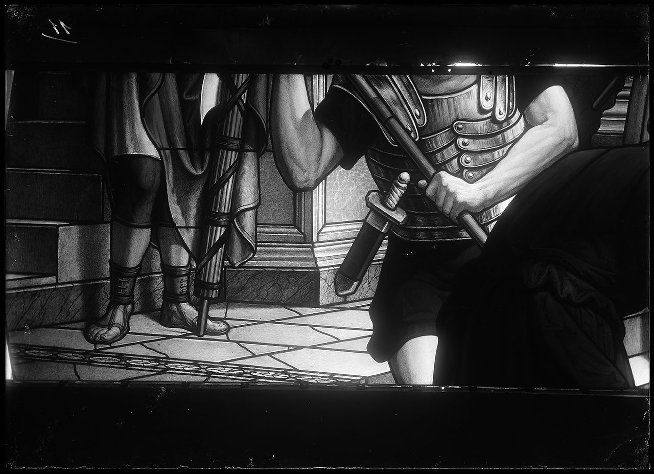 L0494 (negativo) di studio di vetrate artistiche Moretti-Caselli (fine/ inizio XX/ XXI)