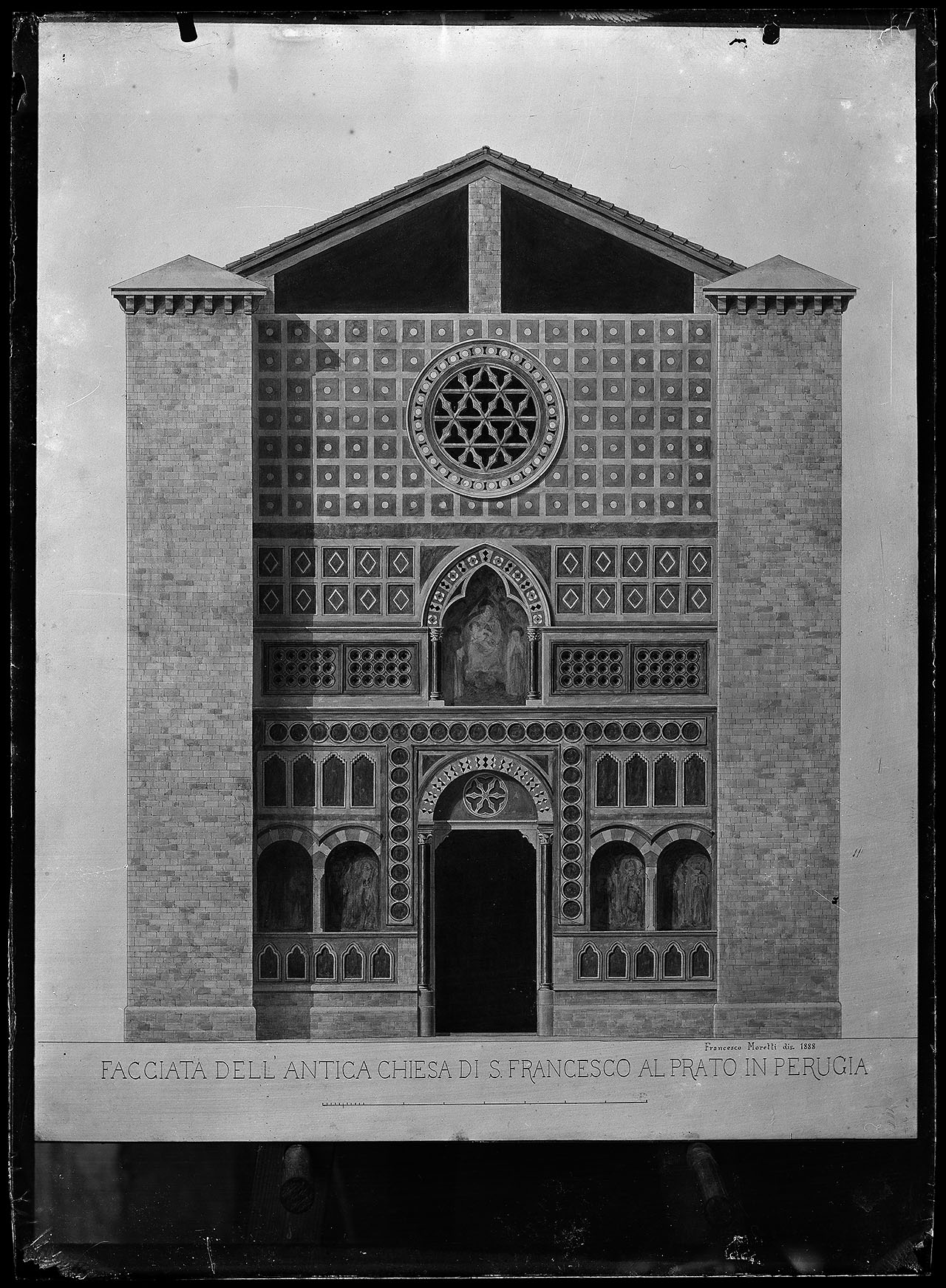 L0518 (negativo) di studio di vetrate artistiche Moretti-Caselli (fine/ inizio XX/ XXI)