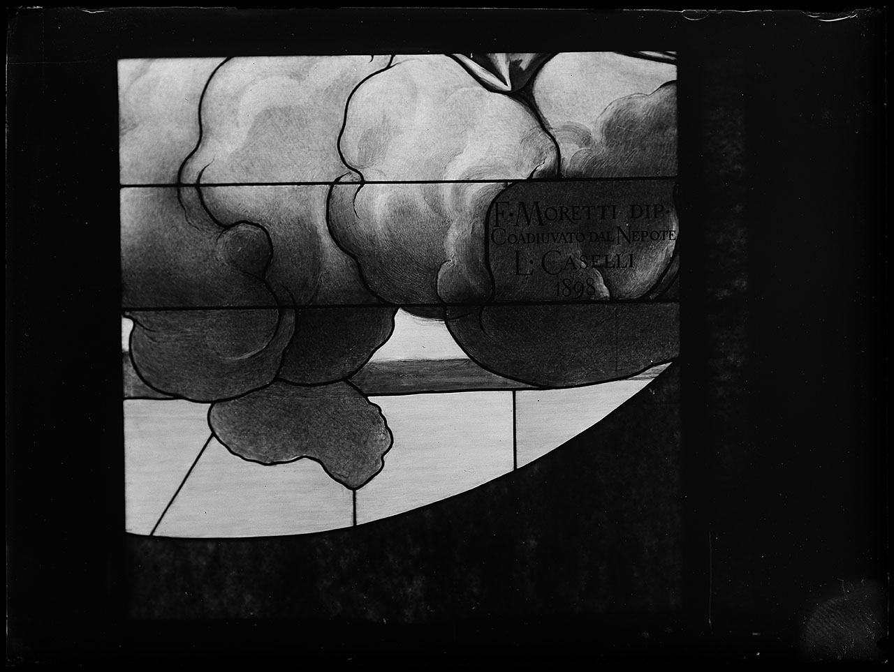 L0623 (negativo) di studio di vetrate artistiche Moretti-Caselli (fine/ inizio XX/ XXI)