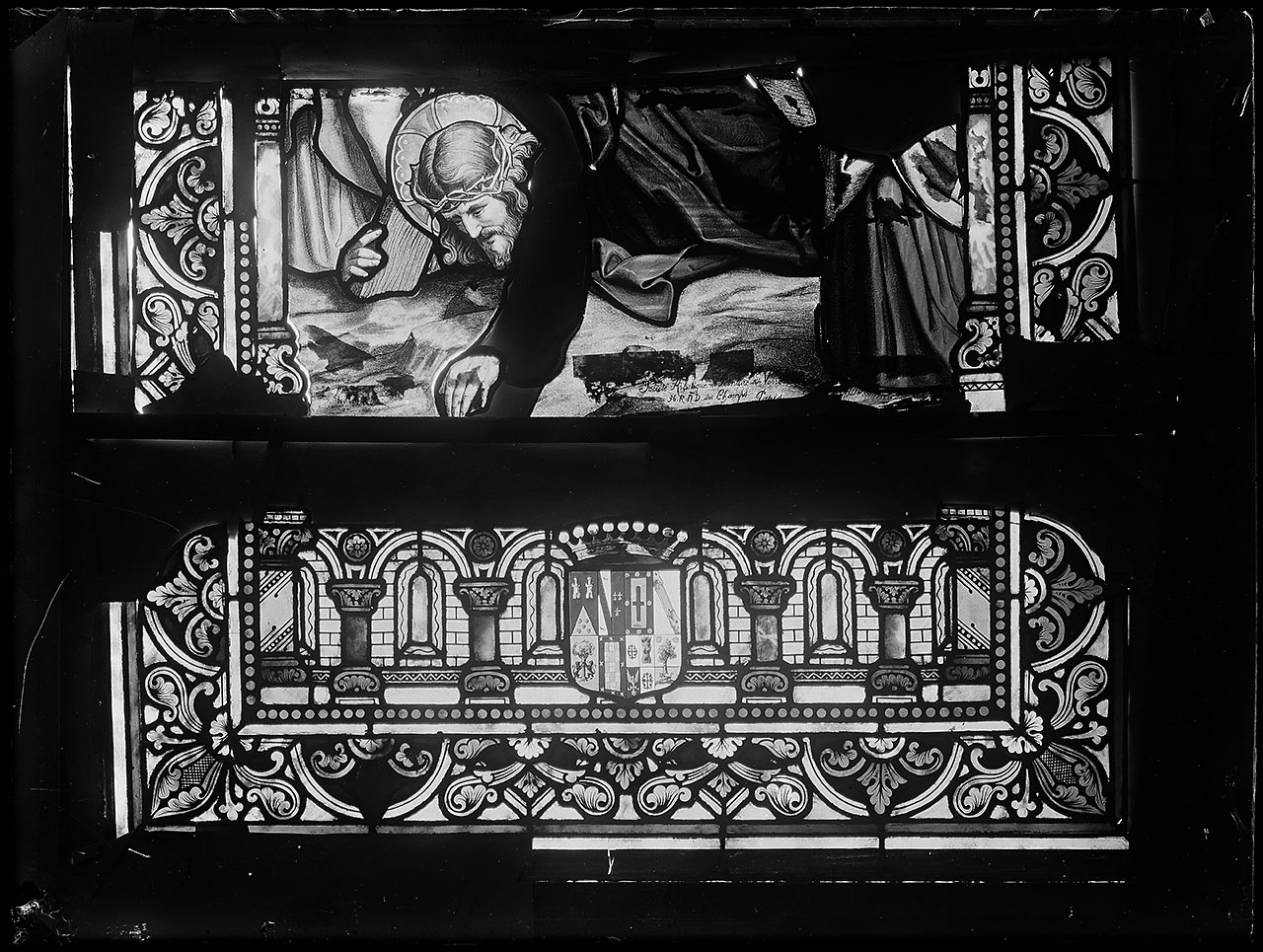 L0632 (negativo) di studio di vetrate artistiche Moretti-Caselli (fine/ inizio XX/ XXI)