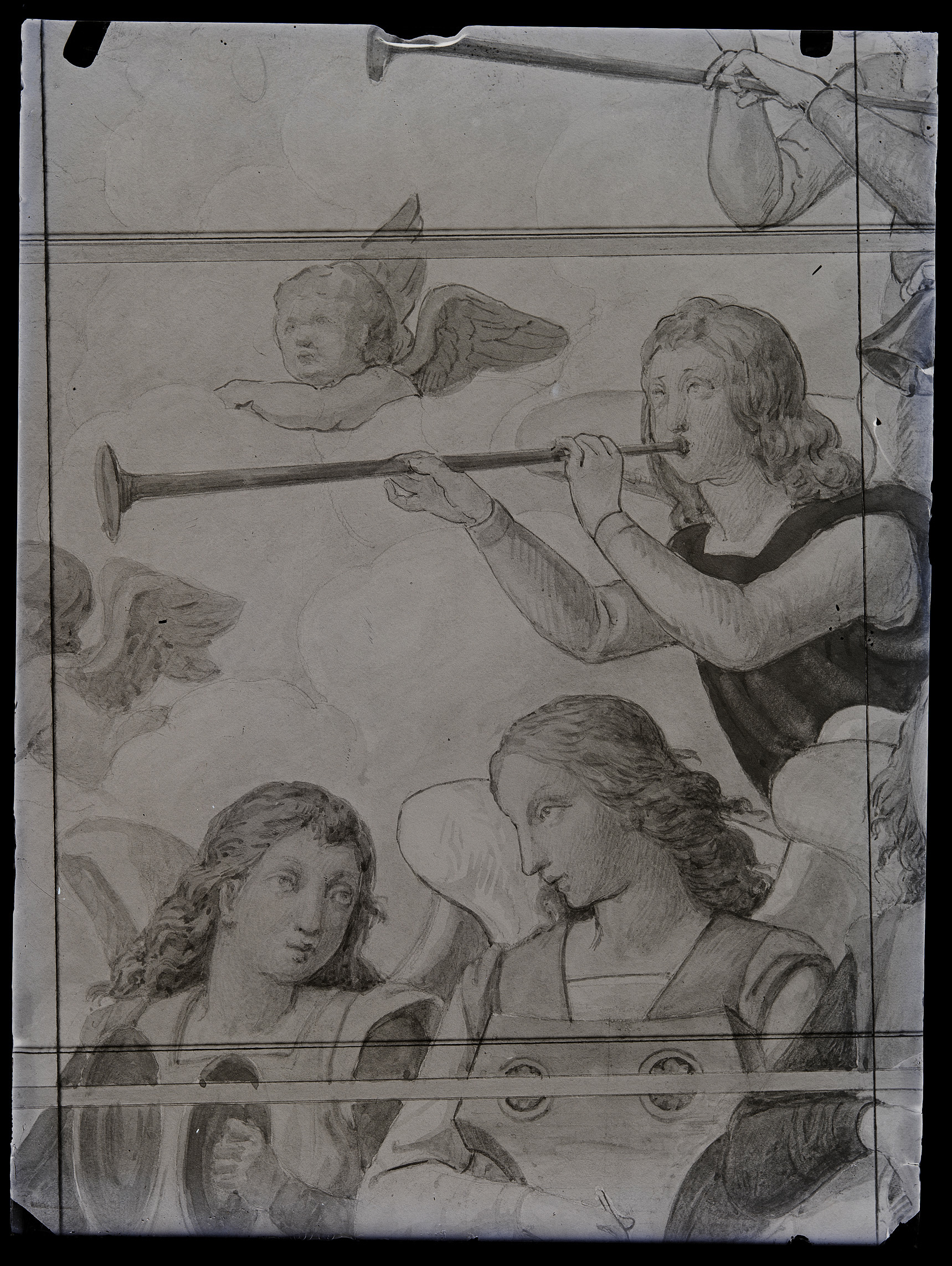 L0664 (negativo) di studio di vetrate artistiche Moretti-Caselli (fine/ inizio XX/ XXI)