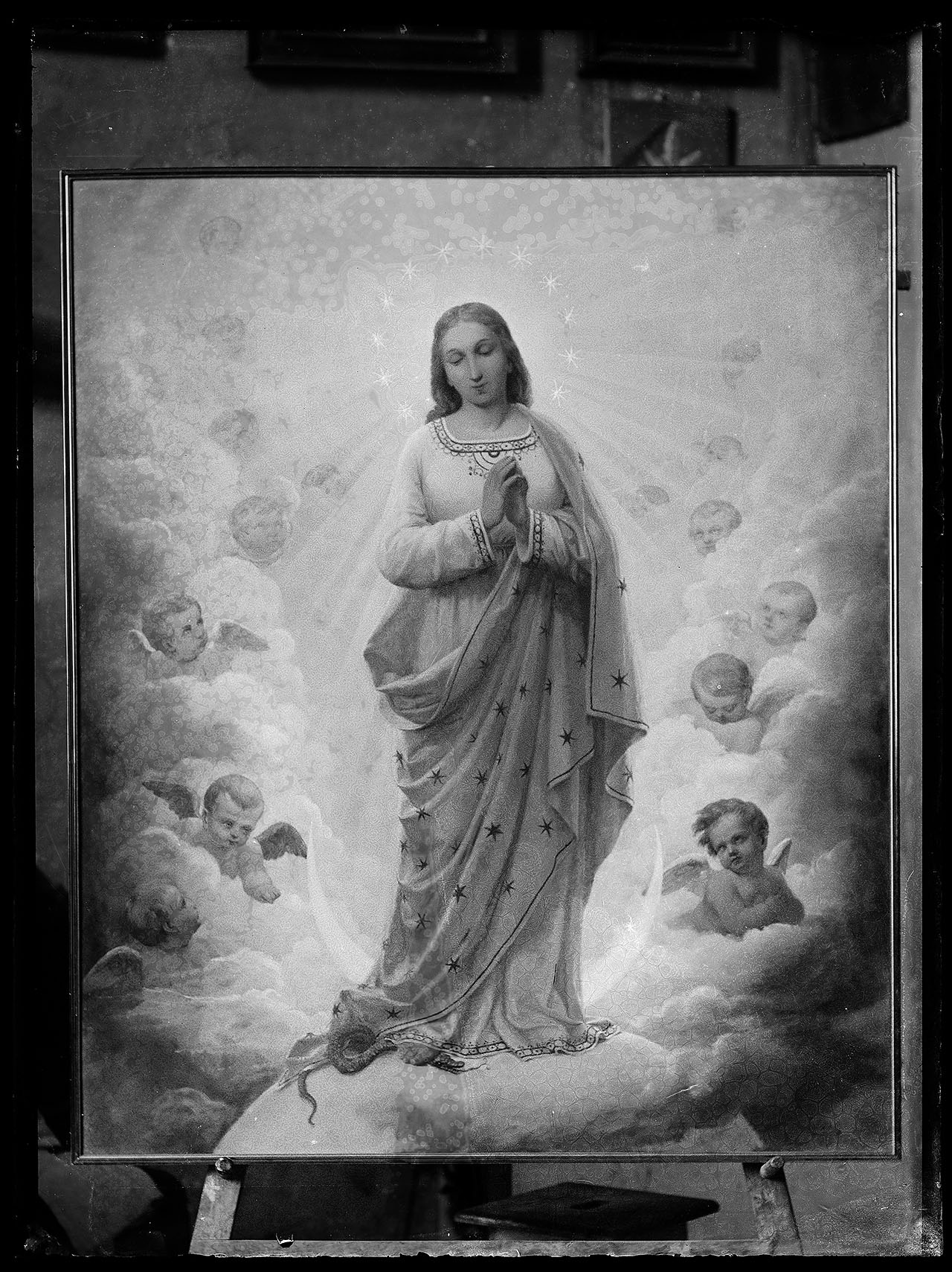 L0698 (negativo) di studio di vetrate artistiche Moretti-Caselli (fine/ inizio XX/ XXI)