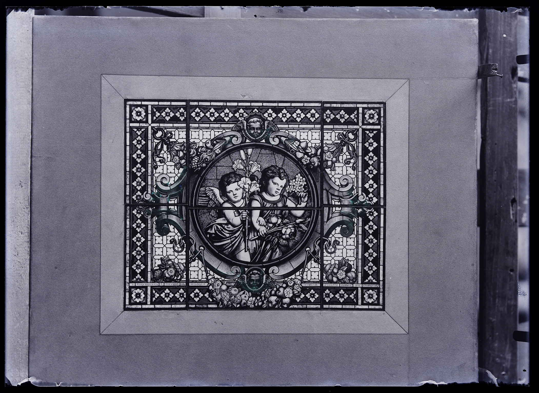 L0079 (negativo) di studio di vetrate artistiche Moretti-Caselli (fine/ inizio XX/ XXI)