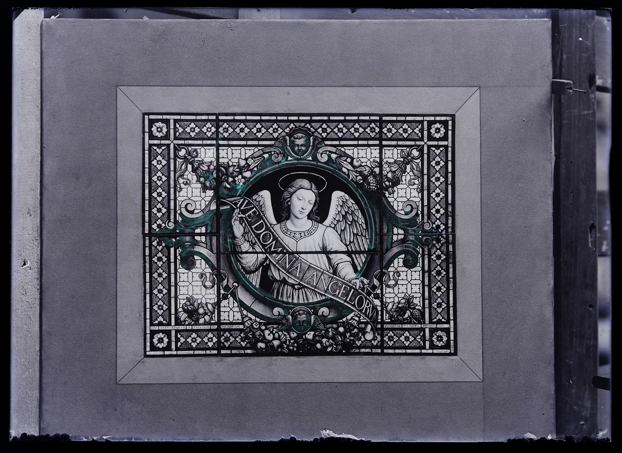 L0081 (negativo) di studio di vetrate artistiche Moretti-Caselli (fine/ inizio XX/ XXI)