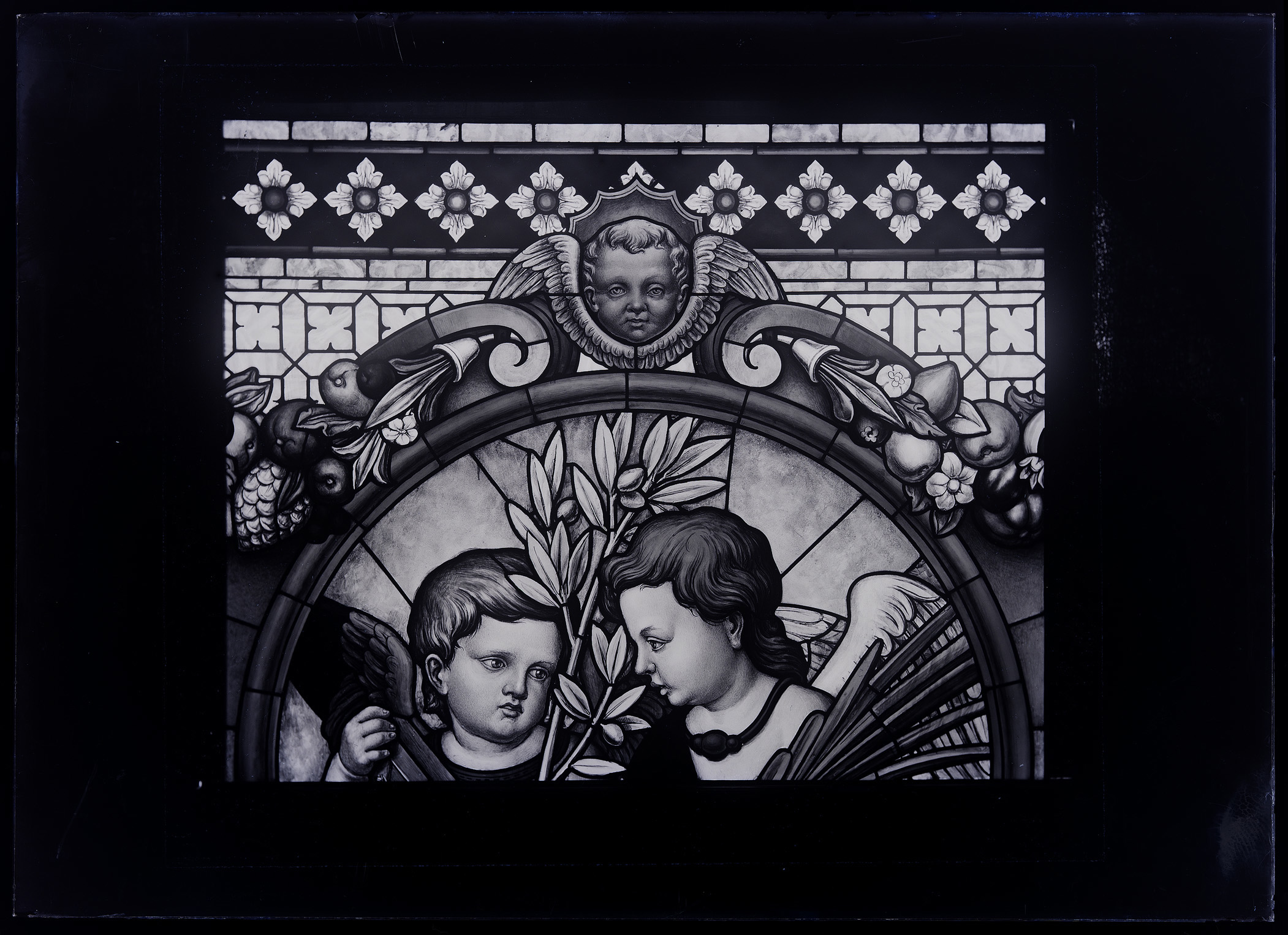 L0102 (negativo) di studio di vetrate artistiche Moretti-Caselli (fine/ inizio XX/ XXI)