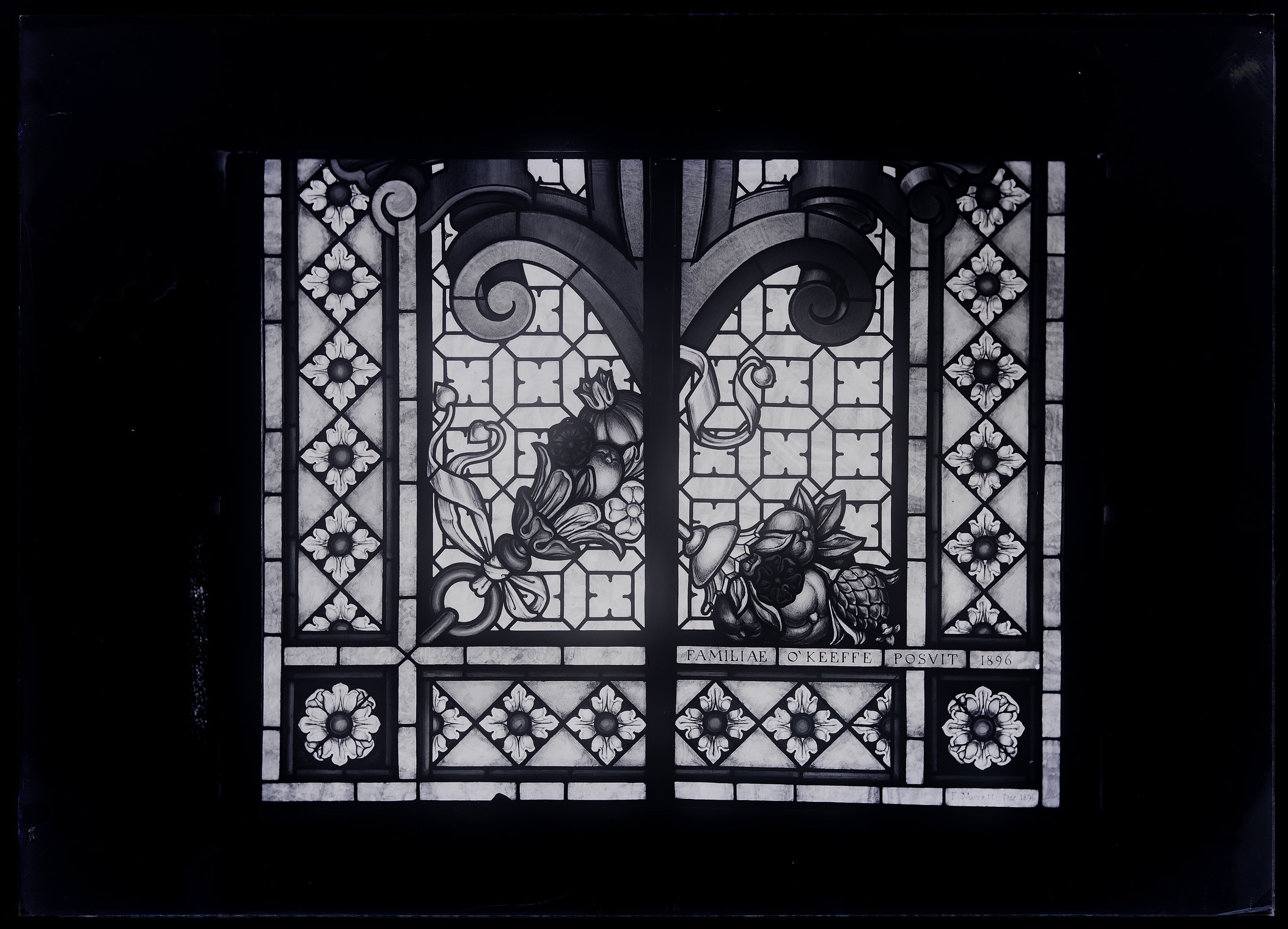 L0104 (negativo) di studio di vetrate artistiche Moretti-Caselli (fine/ inizio XX/ XXI)
