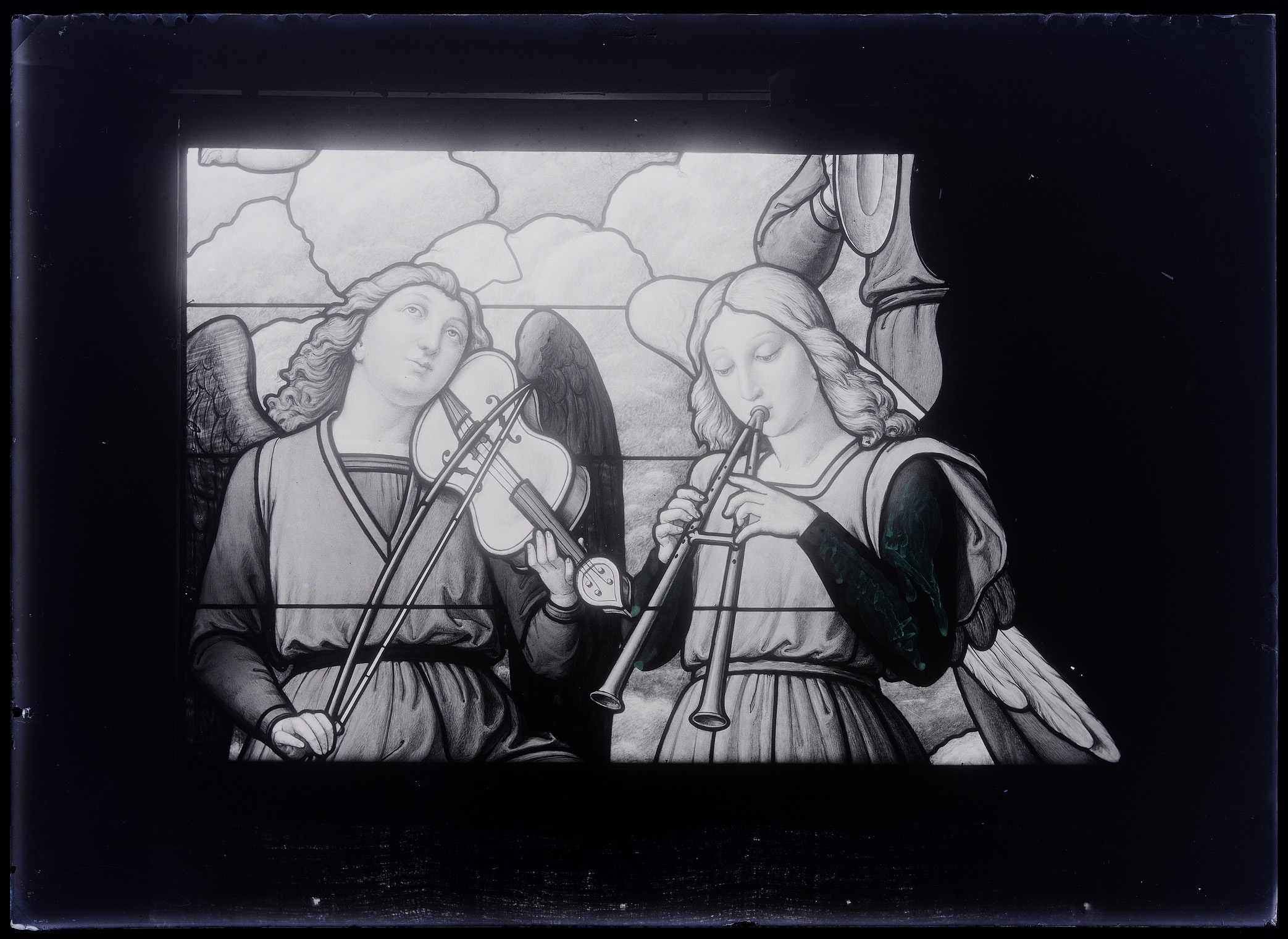 L0113 (negativo) di studio di vetrate artistiche Moretti-Caselli (fine/ inizio XX/ XXI)