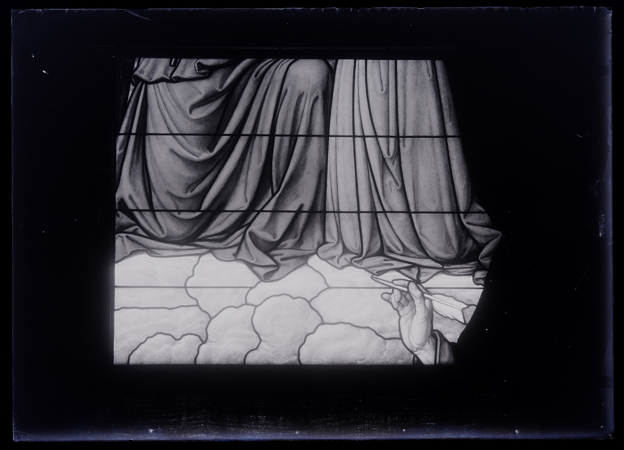 L0114 (negativo) di studio di vetrate artistiche Moretti-Caselli (fine/ inizio XX/ XXI)