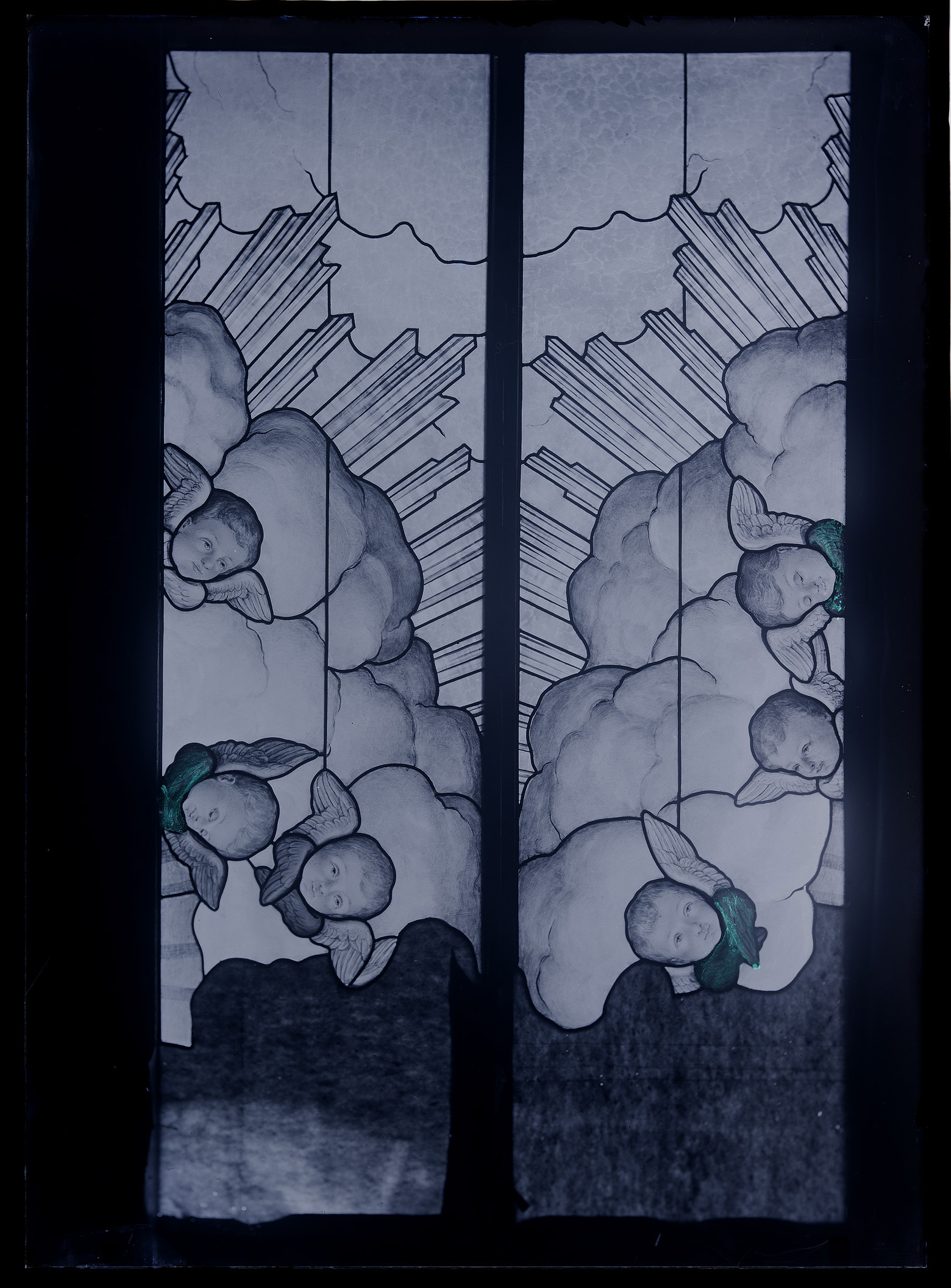L0116 (negativo) di studio di vetrate artistiche Moretti-Caselli (fine/ inizio XX/ XXI)