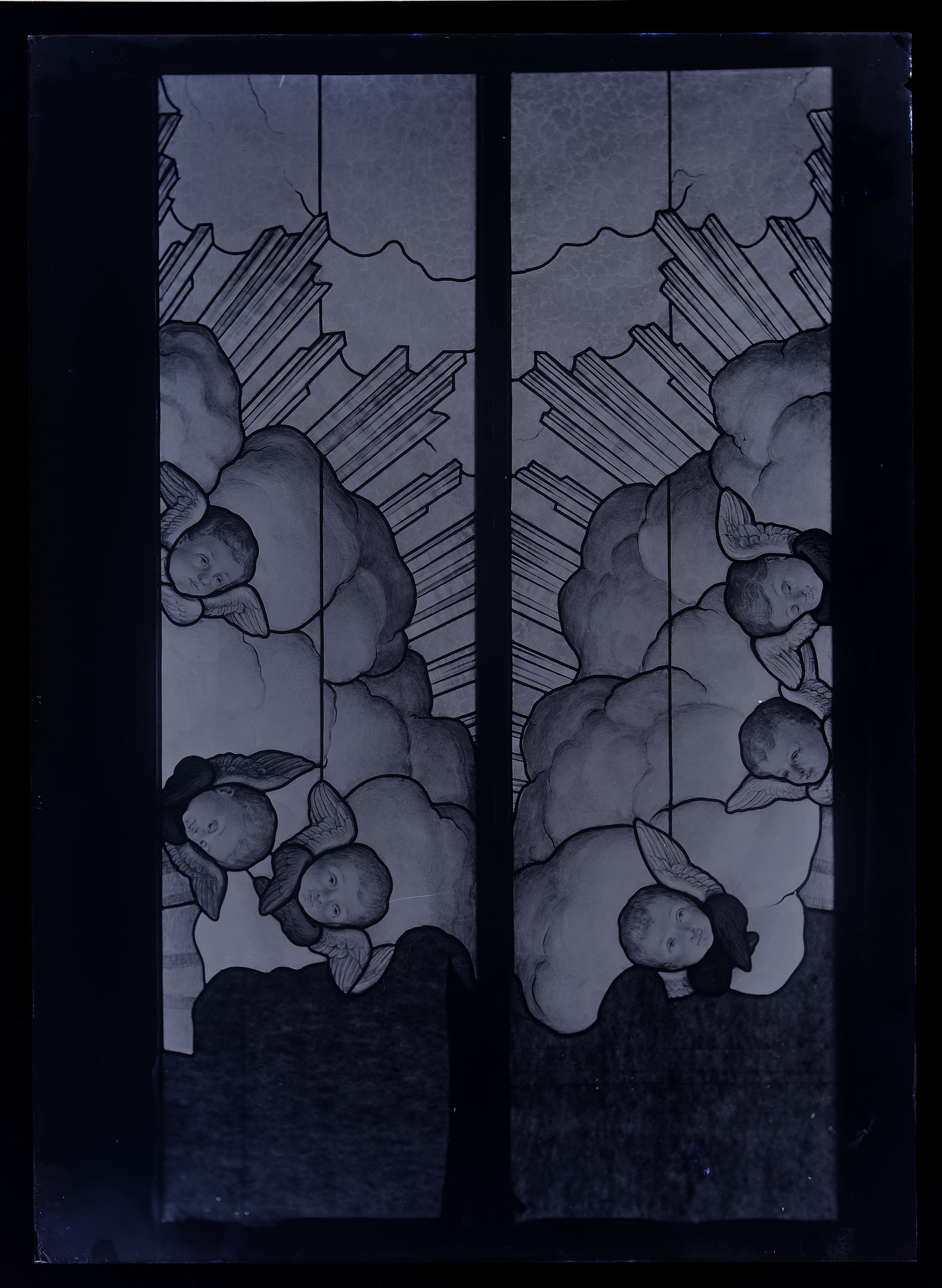 L0117 (negativo) di studio di vetrate artistiche Moretti-Caselli (fine/ inizio XX/ XXI)