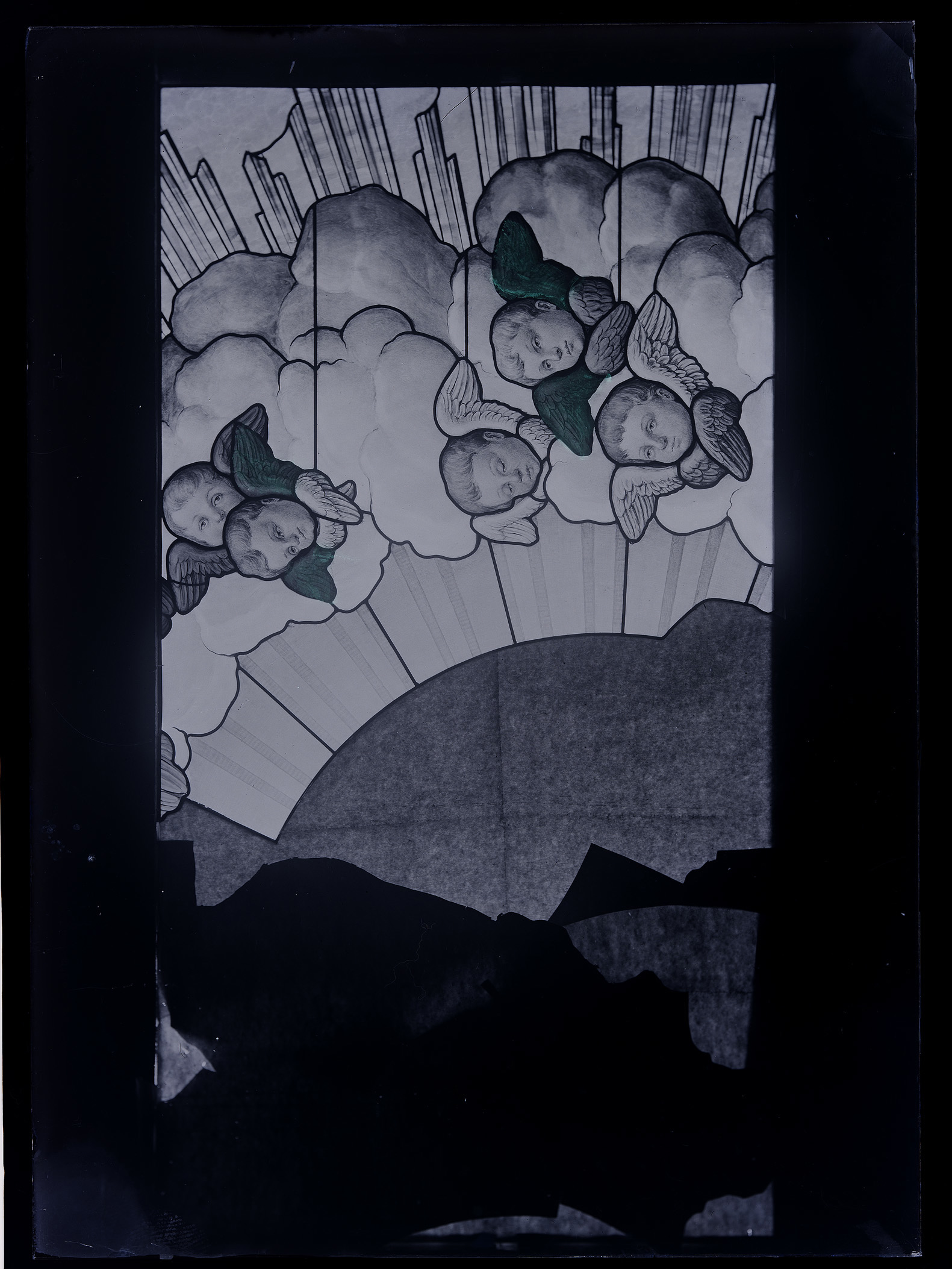 L0118 (negativo) di studio di vetrate artistiche Moretti-Caselli (fine/ inizio XX/ XXI)
