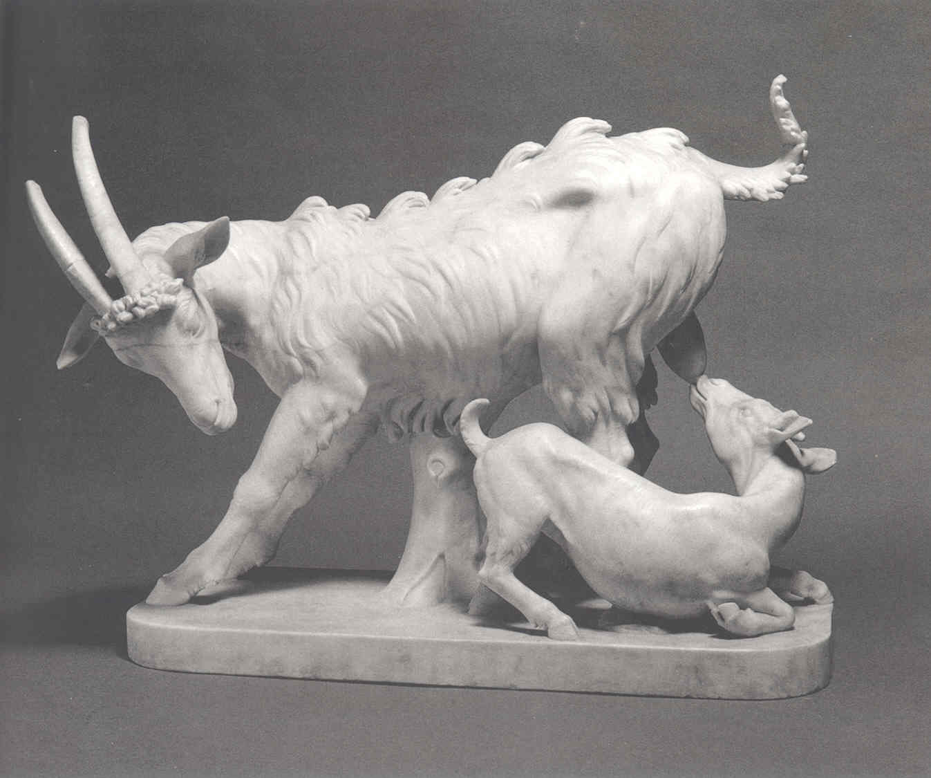 capra che allatta il capretto (scultura, opera isolata) - ambito emiliano (inizio sec. XIX)