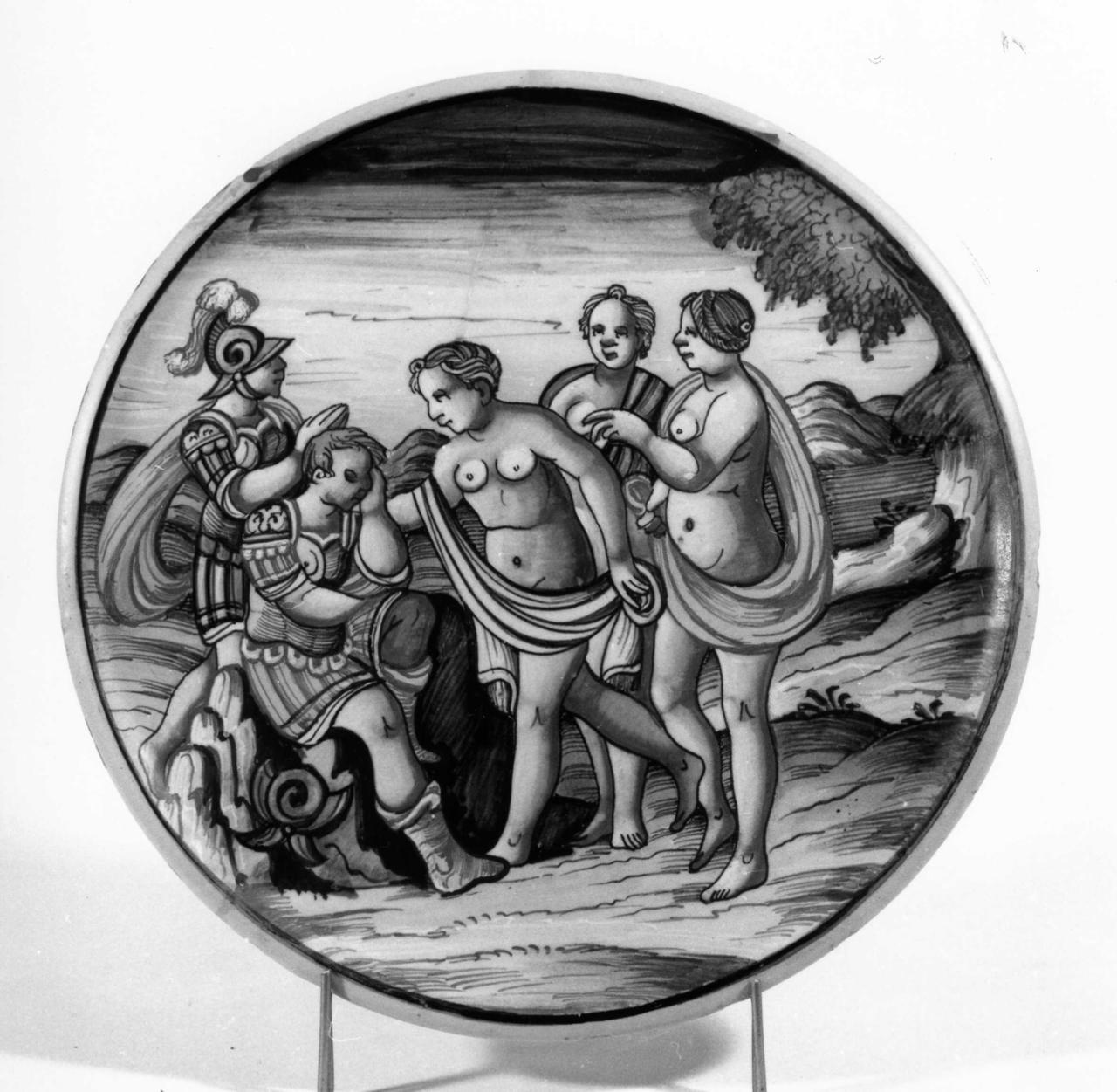 Giudizio di Paride (alzata) - manifattura urbinate (prima metà sec. XVII)