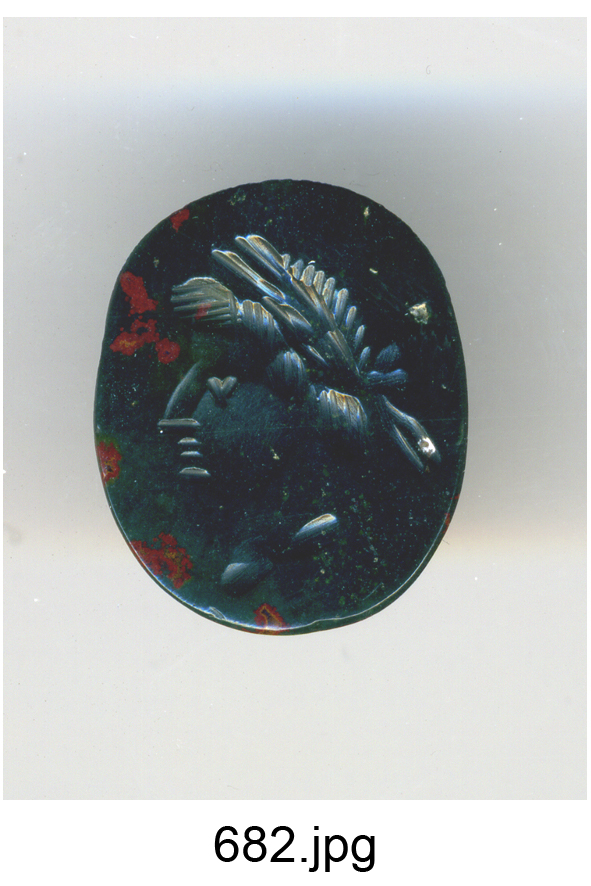 testa d'uomo di profilo (gemma) - produzione italiana (secc. XVI/ XVII)