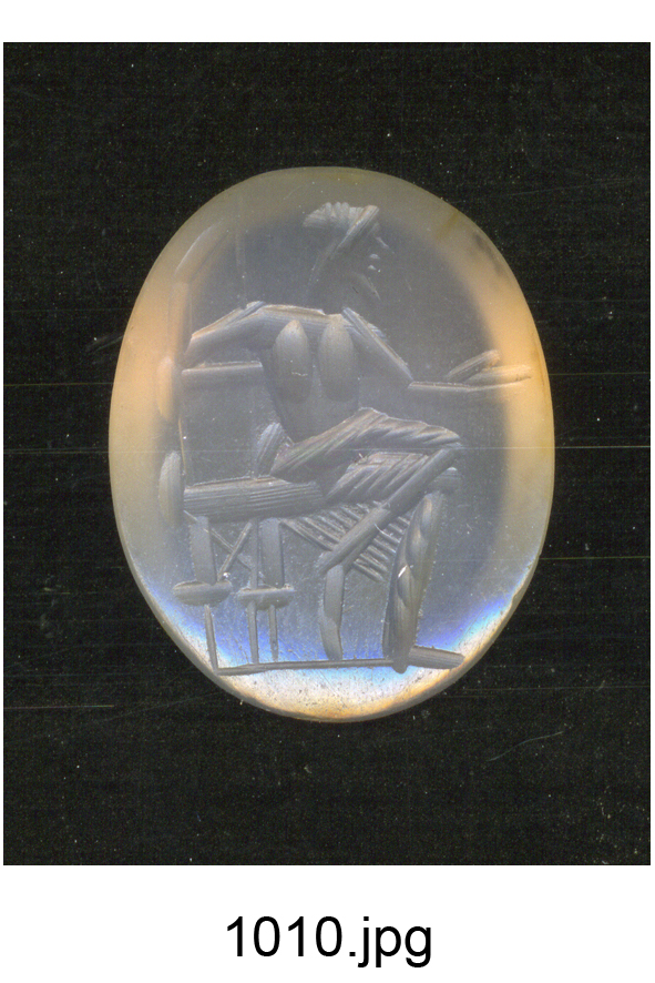 Giove seduto con patera (gemma) - produzione romana (secc. II/ III)