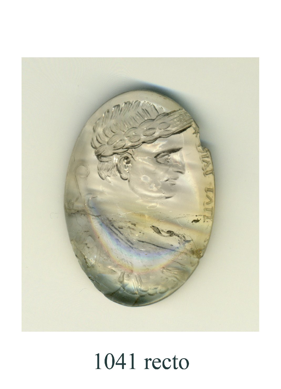 busto di Giulio Cesare (gemma) - produzione italiana (secc. XVI/ XIX)