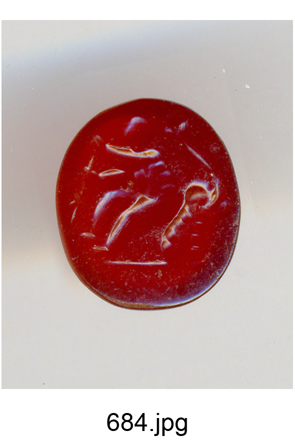 figura maschile seduta (gemma) - produzione italiana (secc. XVI/ XVIII)